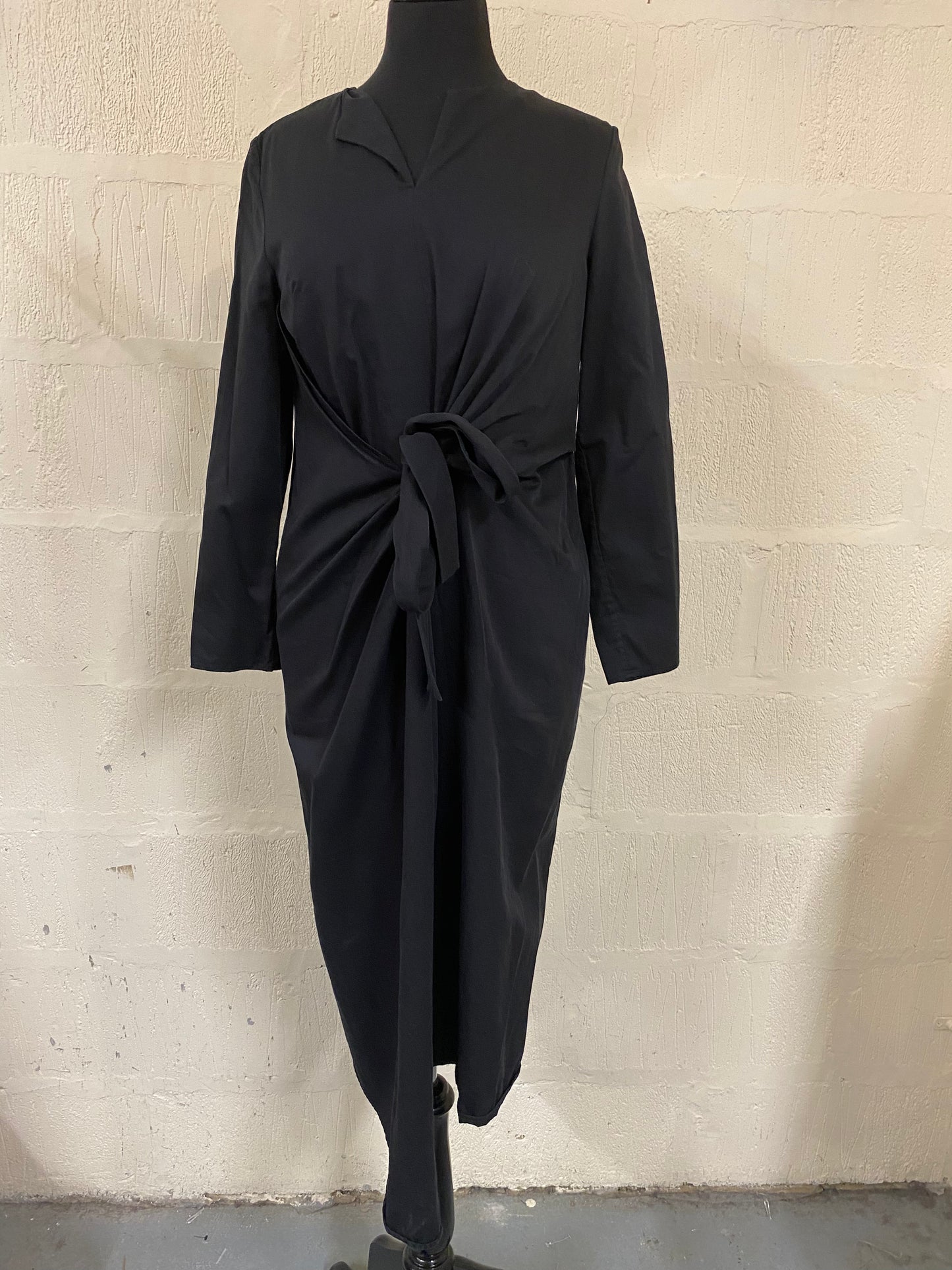 Black Wrap Cos Dress with Tie Front Size 10