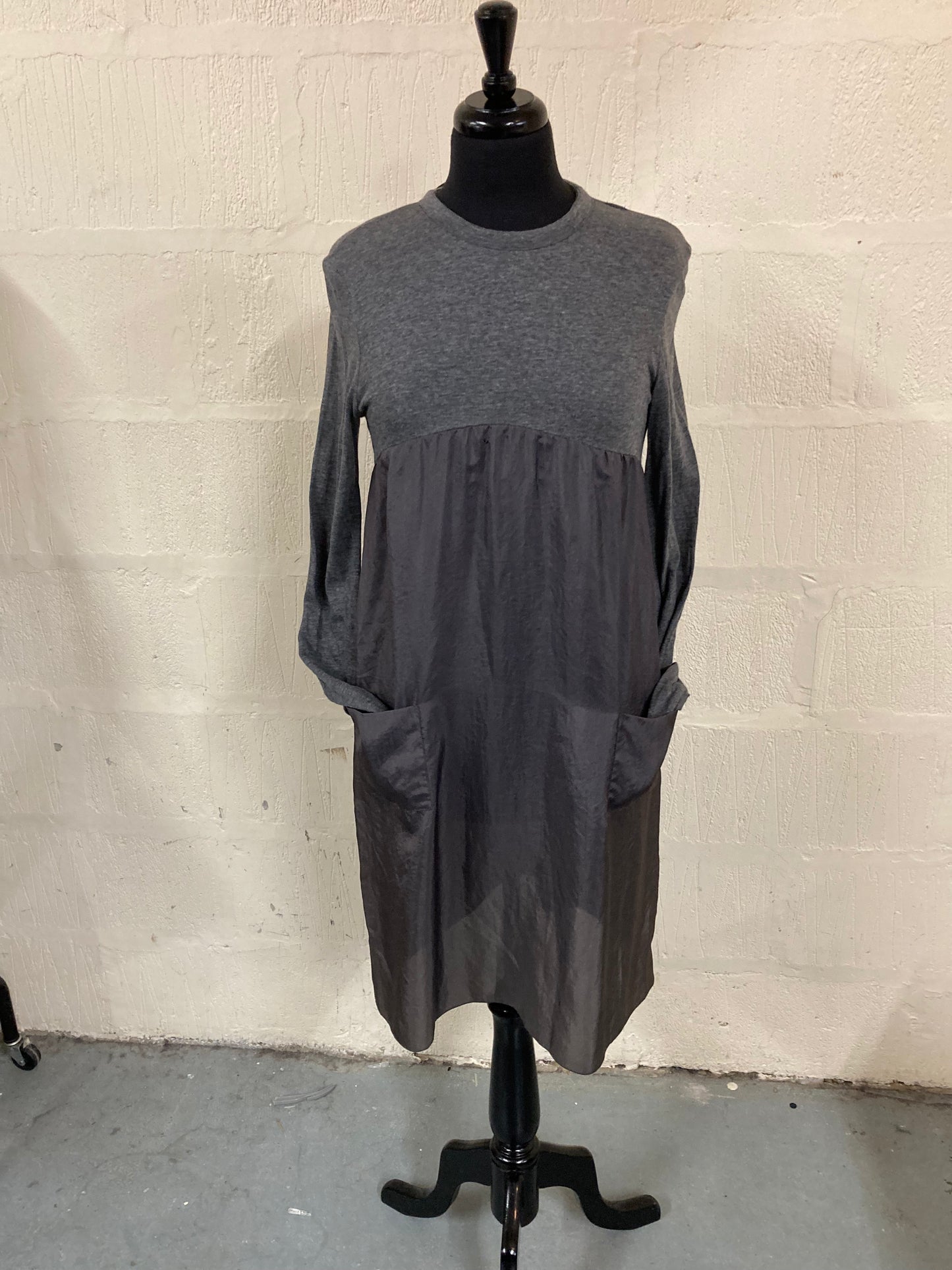 00s MARNI Grey Dress with Pockets and rear Neck Tie Size 8-10