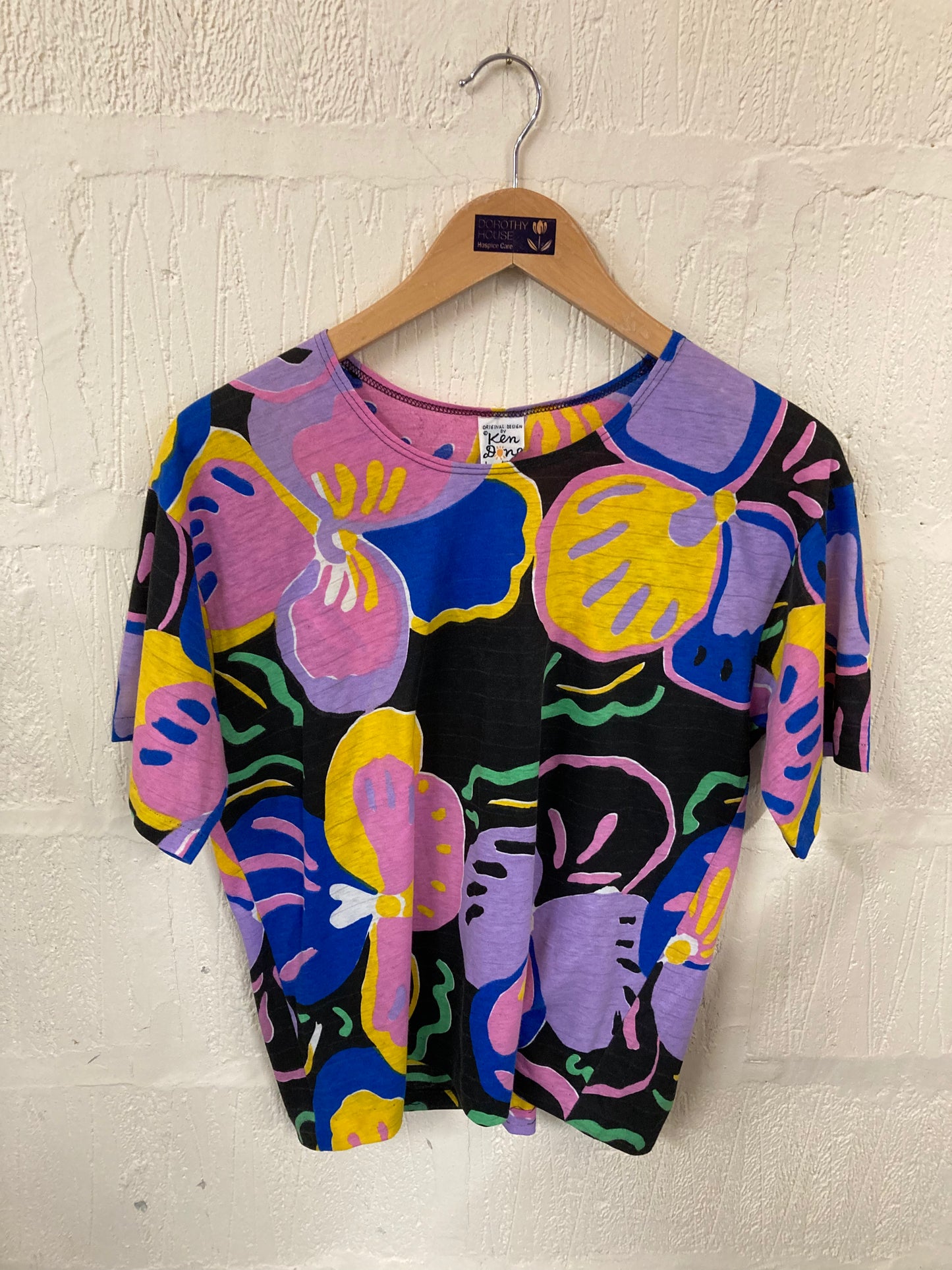 1980s Ken Done Multi Coloured Tee Shirt Size 14