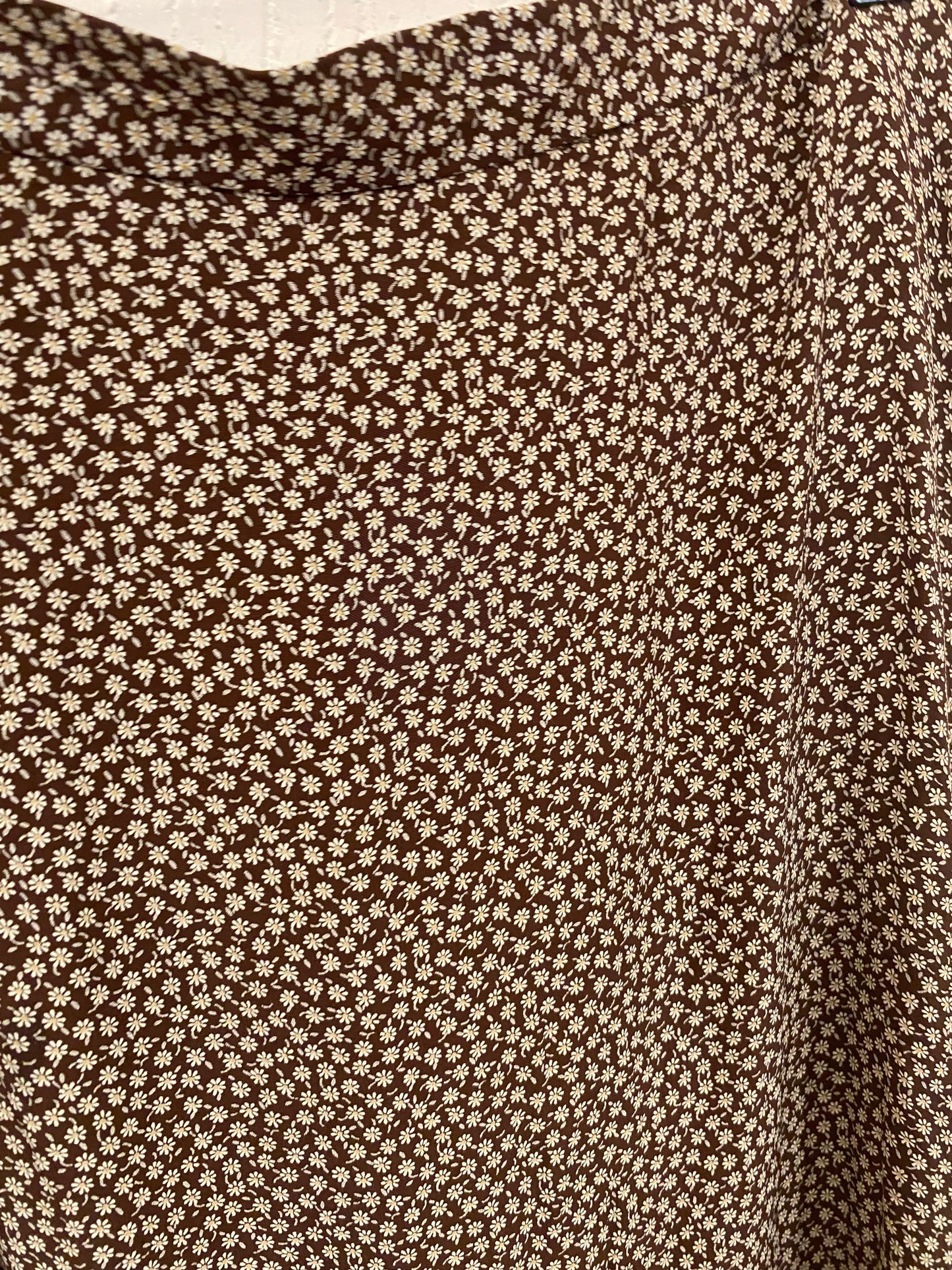1990s Vintage Brown Ditsy Floral Skirt Size 12