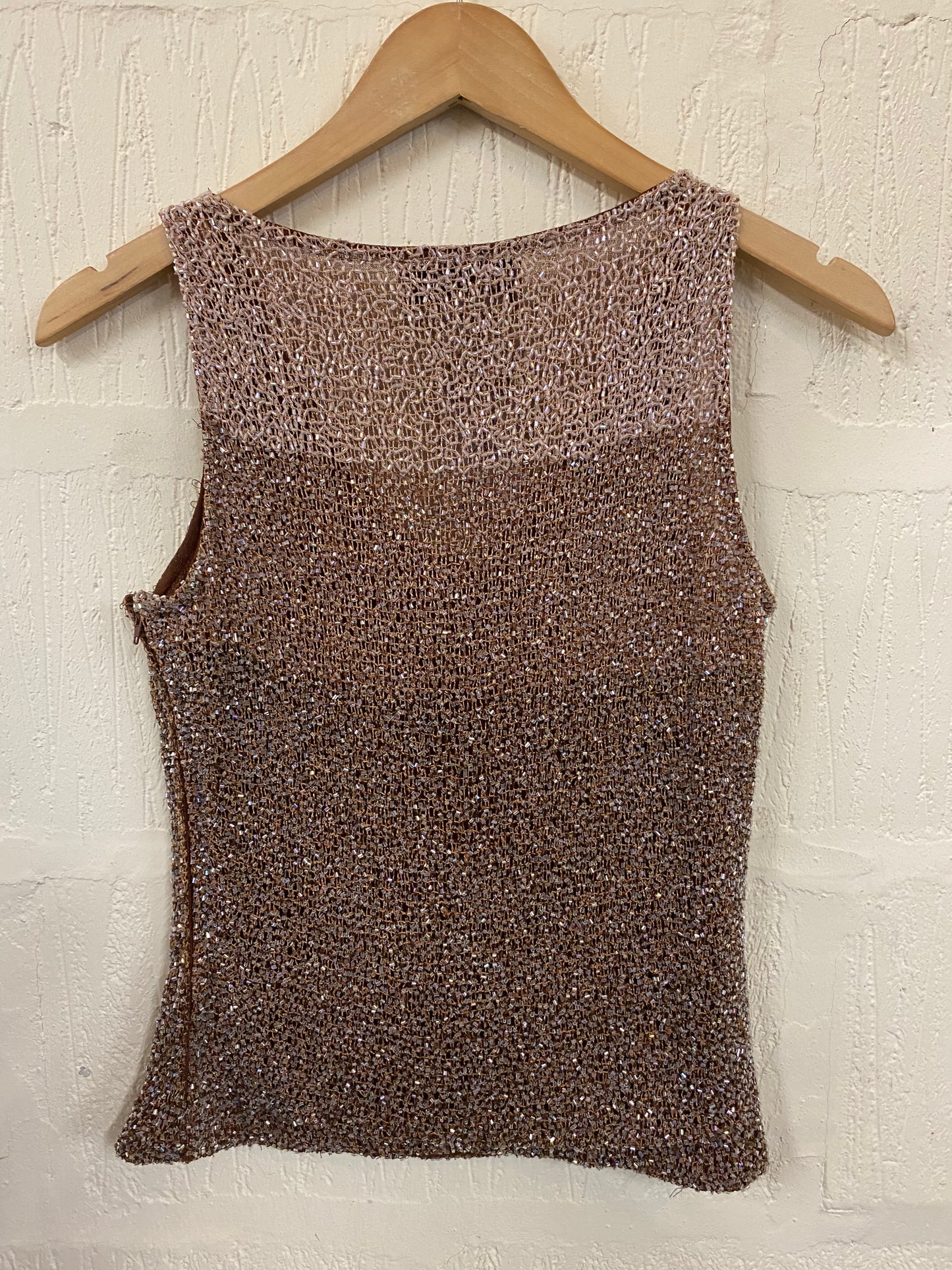 Vintage Italian Designer Camisole Beaded Top Size 10