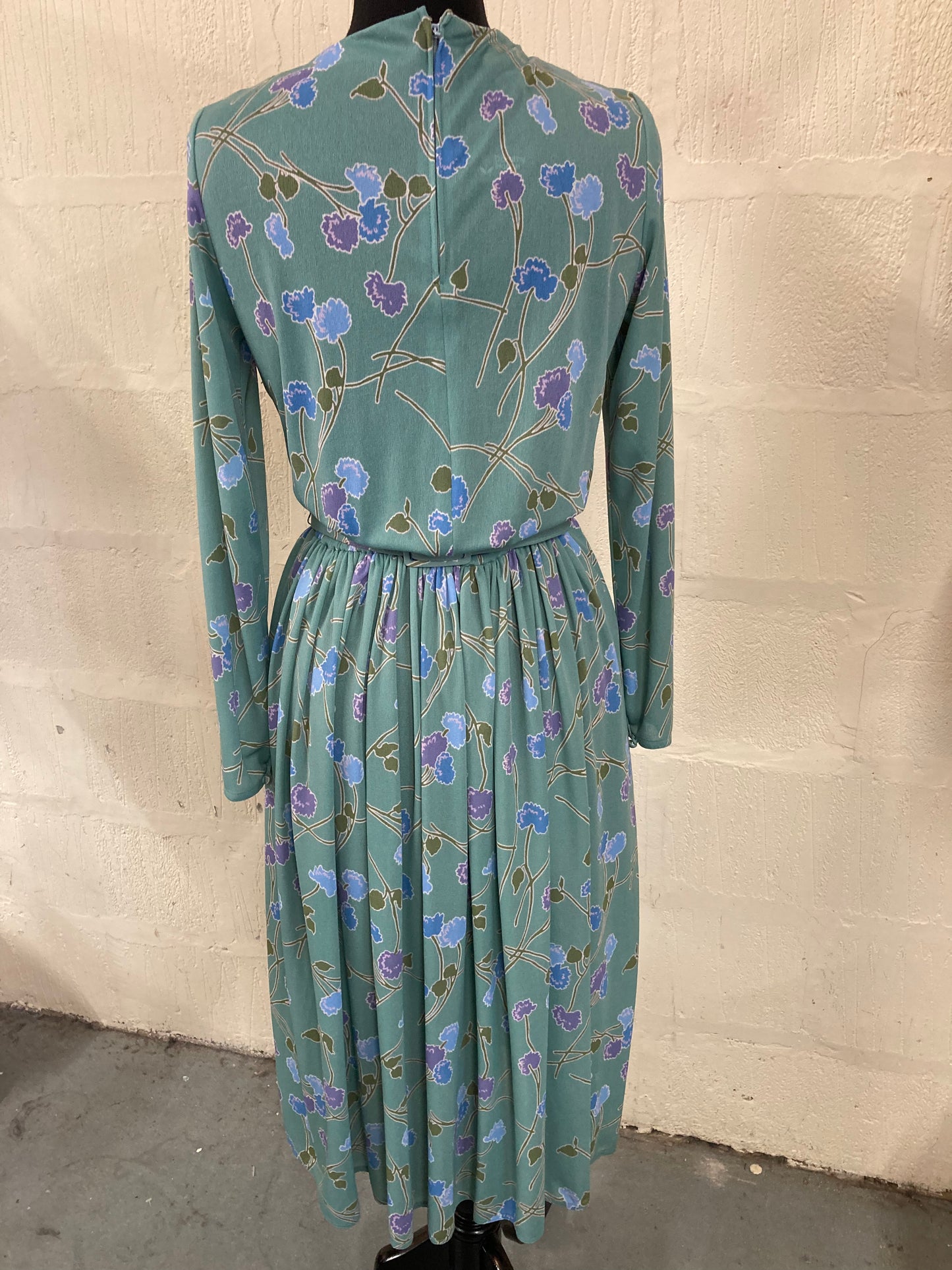 Vintage Gold Label by Tricoville Mint Green Floral Dress Size 10