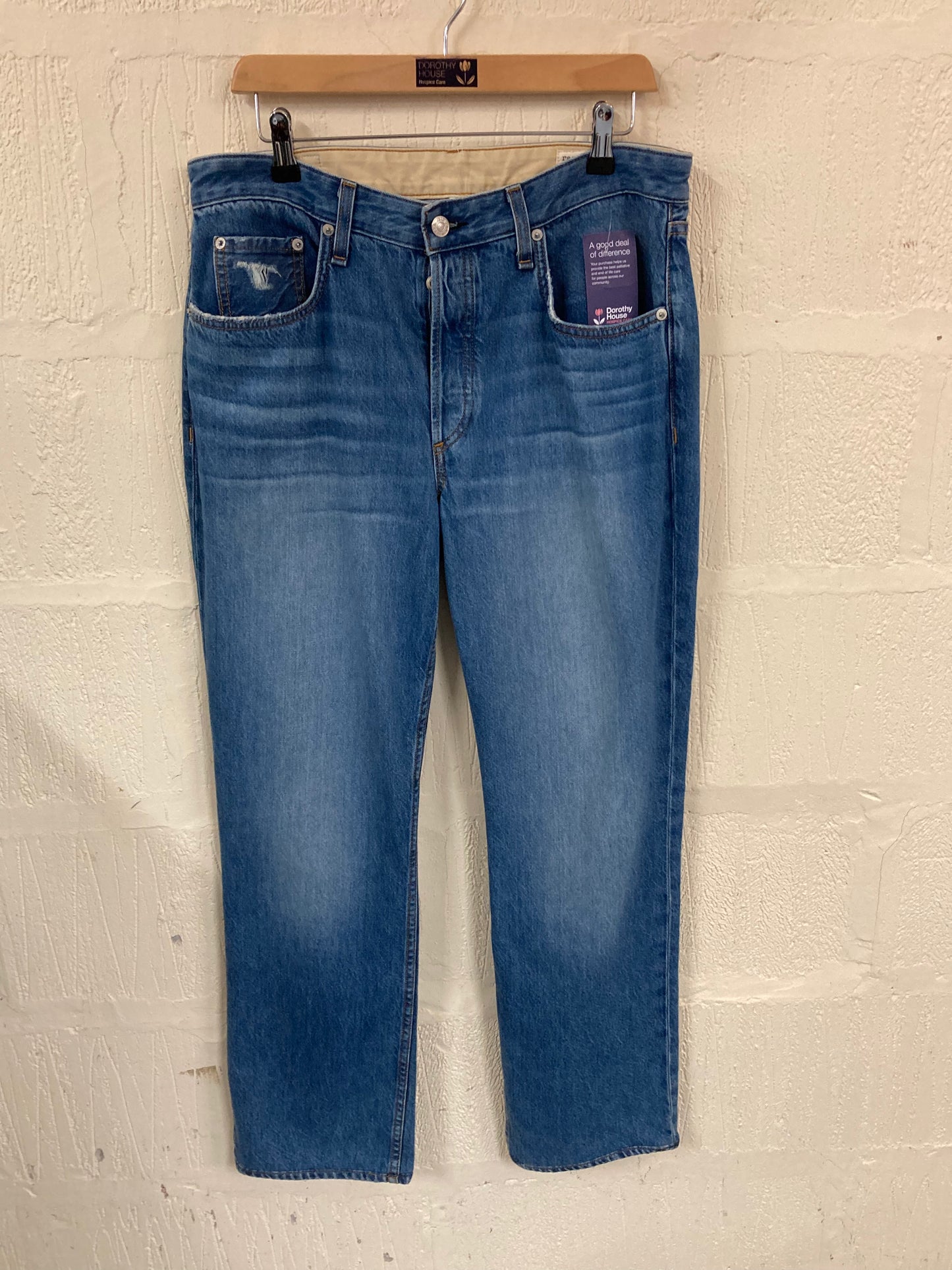 1990s Style Rag and Bone Denim Wide and Low Waist Jeans Size 30, Size 12