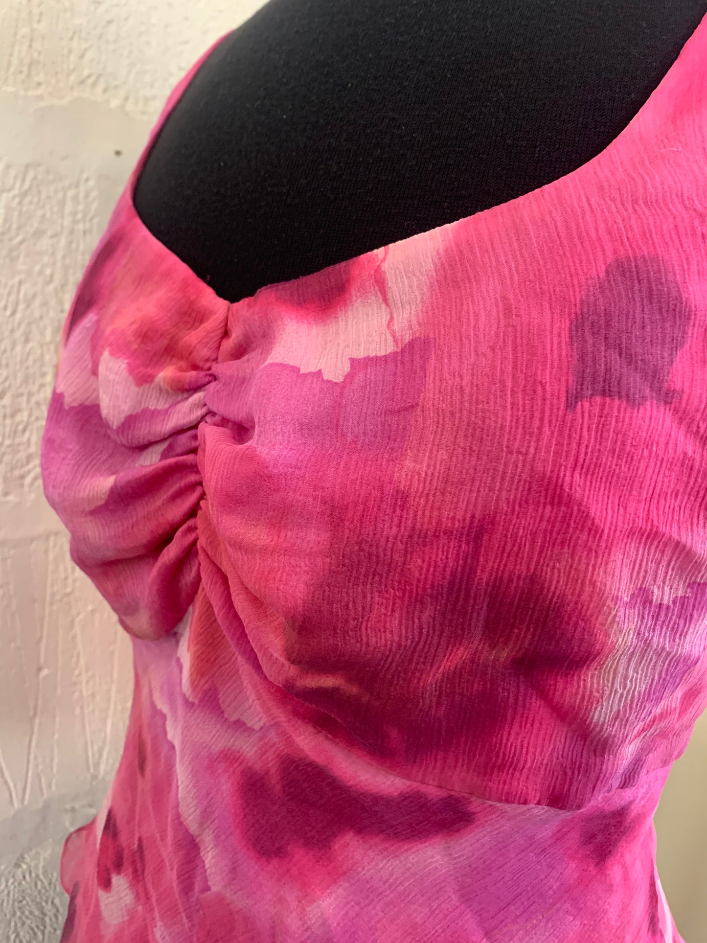 Vintage 1990s Frank Usher Pink Silk Camisole Top Size 14