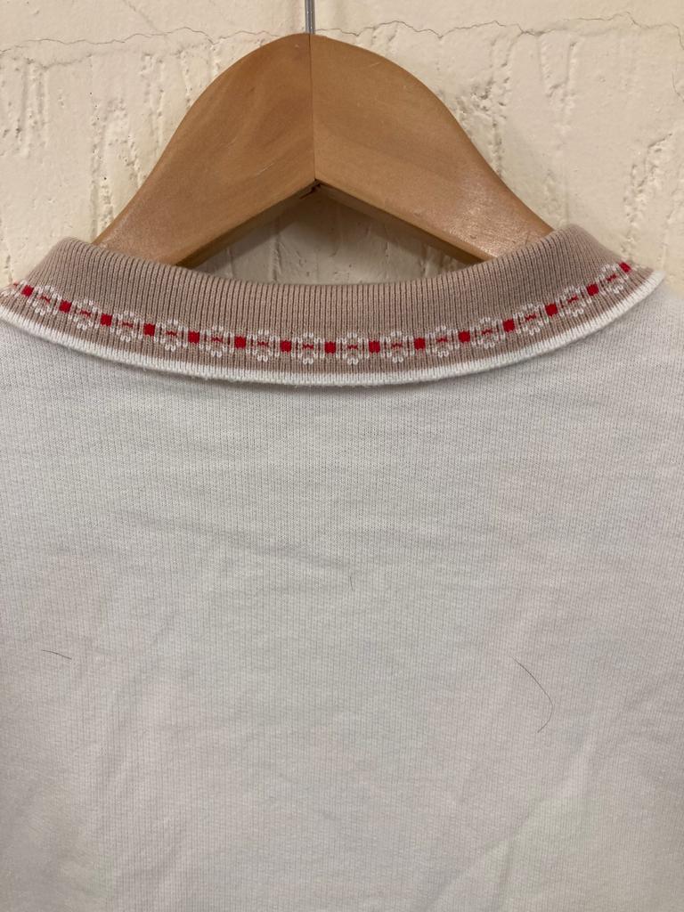 Vintage 90s Geeky St Michaels Cream Sweatshirt Size 14-16