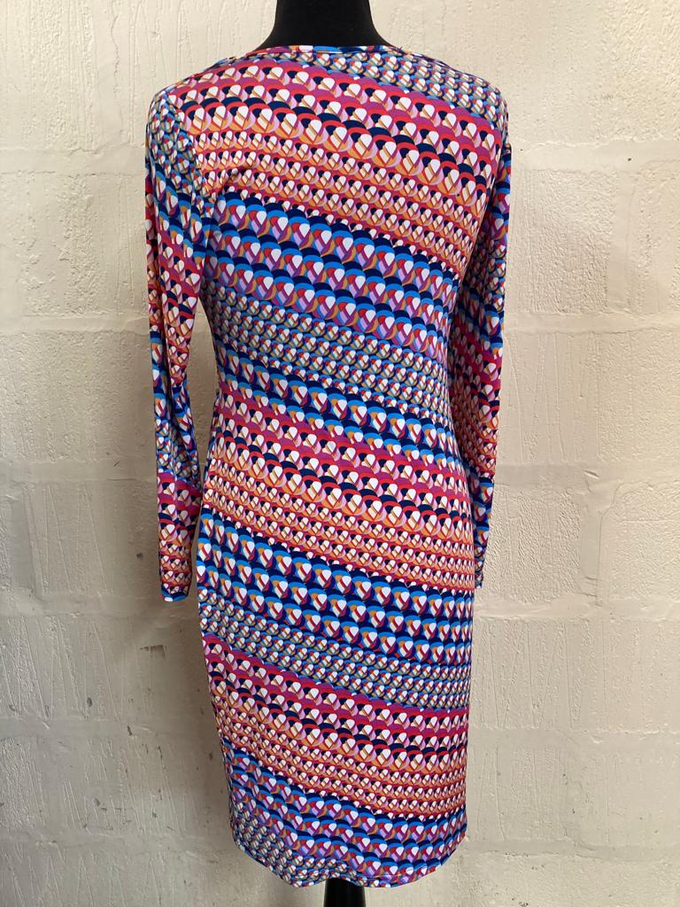 Preloved Onjenu Multicoloured Midi Dress Size 14