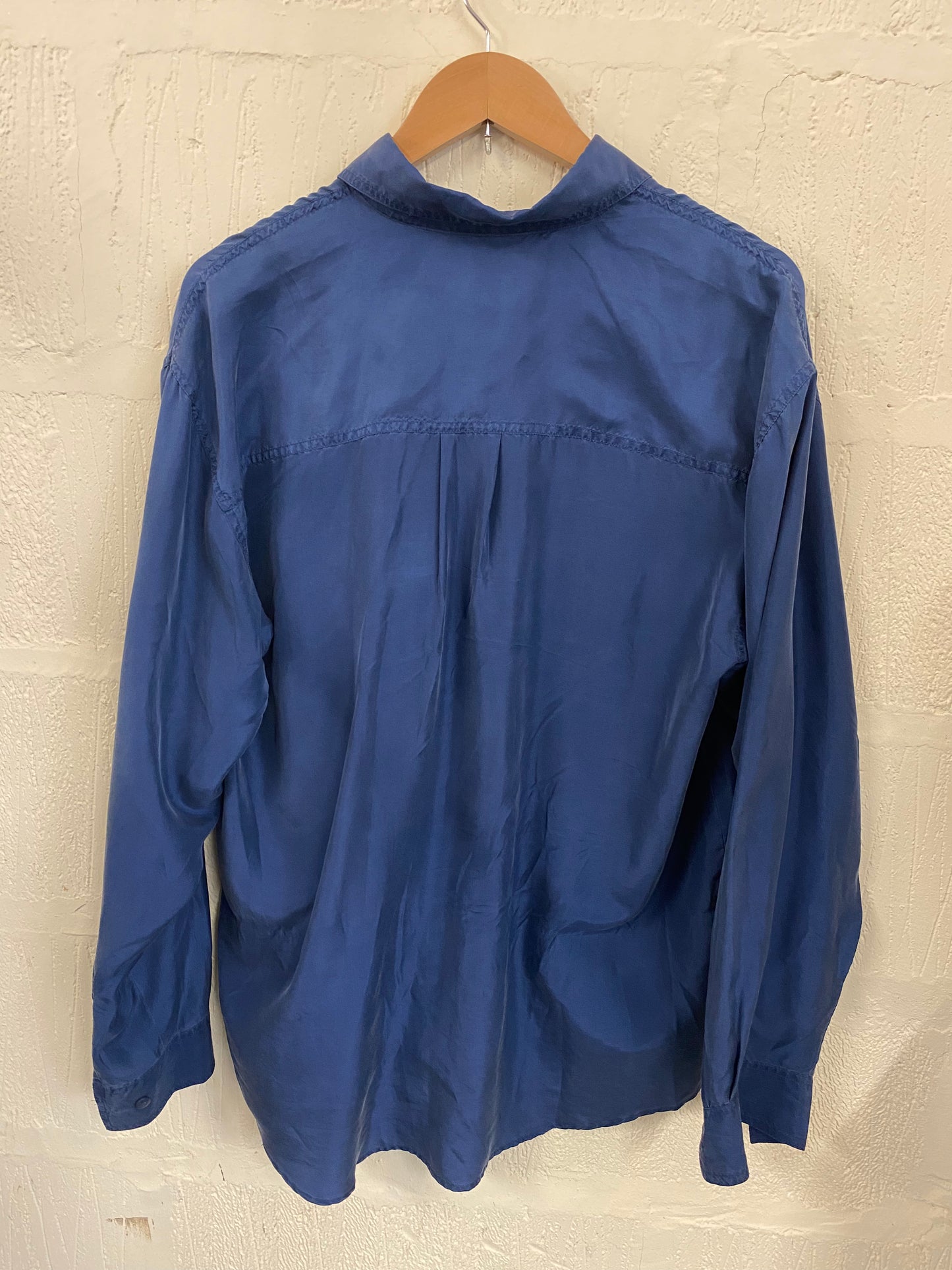 Vintage Navy Silk Blouse Size 16