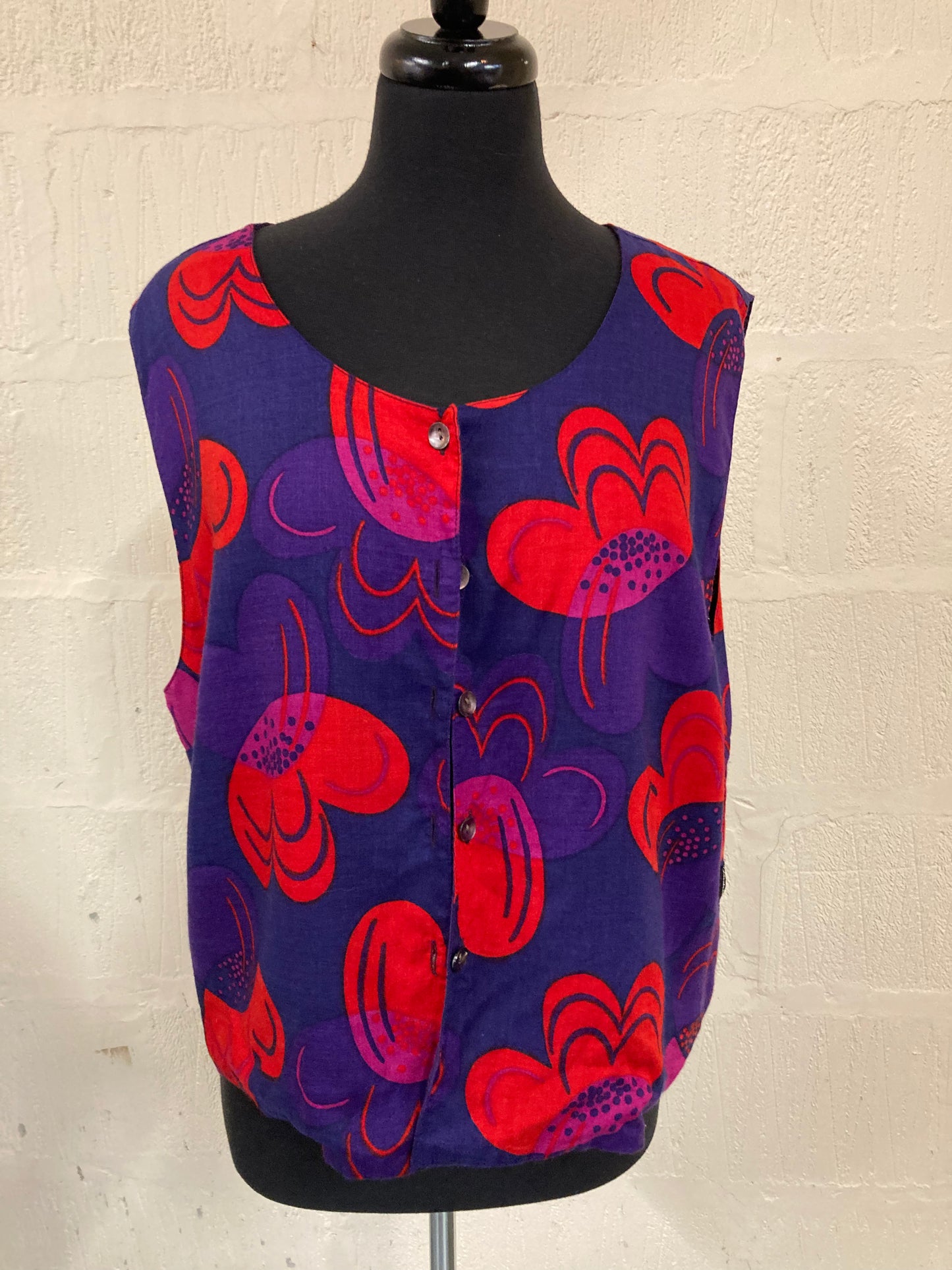 BNWT Purple and Red Reversible Waistcoat Size 18