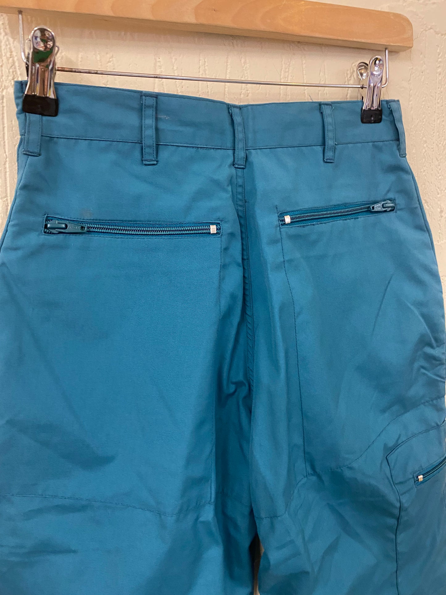 Vintage Teal Hiking Trousers with Zips Size 6-8