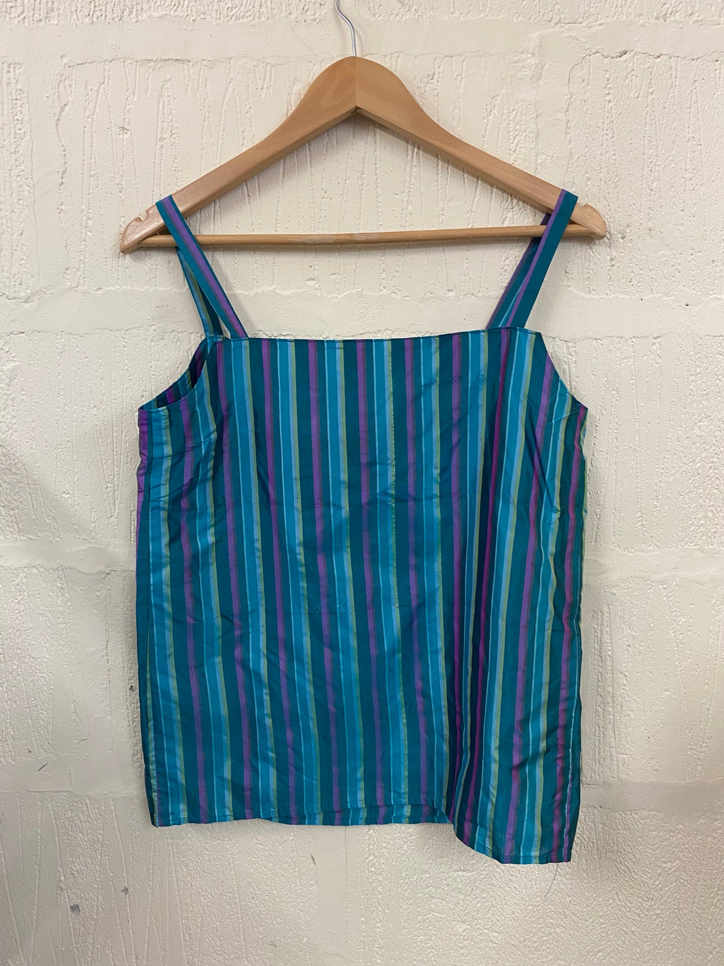 Vintage Turquoise and Purple Stripe Camisole Top Size 10