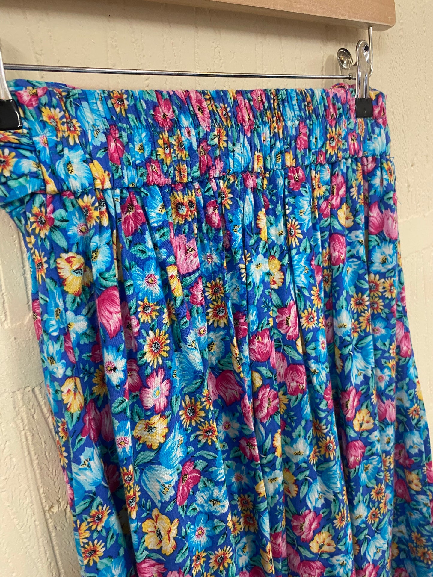 Vintage Flowy Blue Floral Skirt Size 8