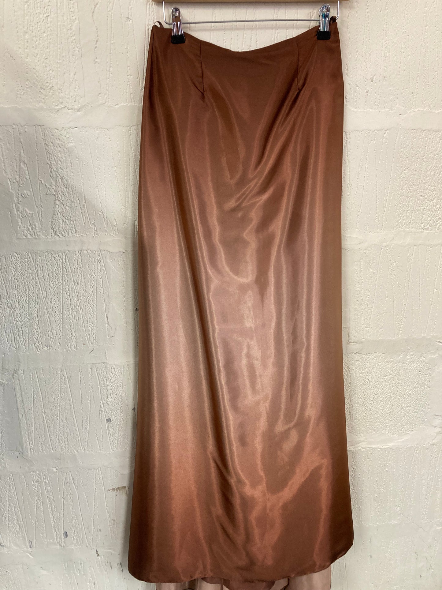 Designer Bronze Ombre Maxi Skirt with Fishtail hem Size 10