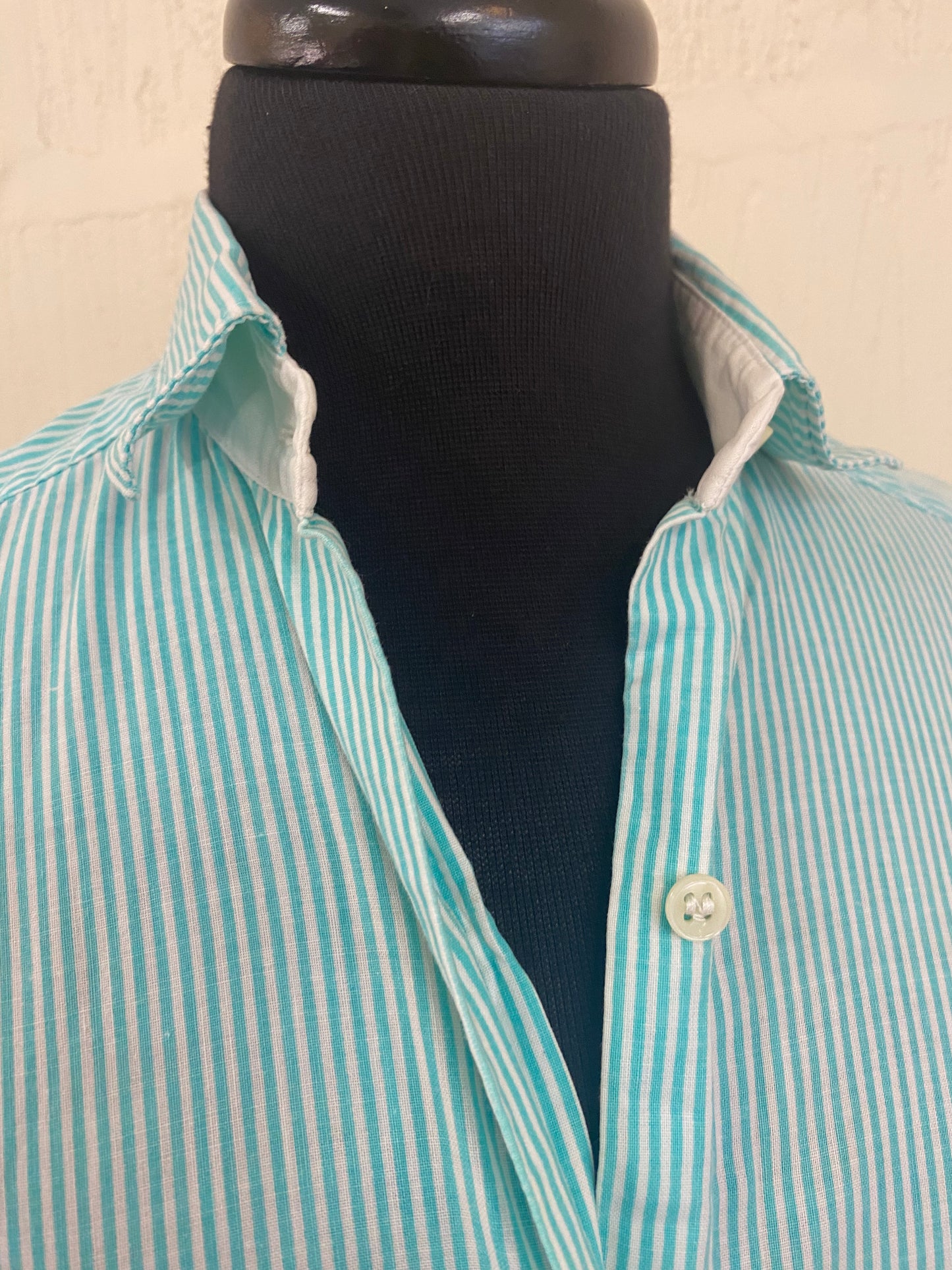 Vintage Green Striped Benetton Shirt Size 8
