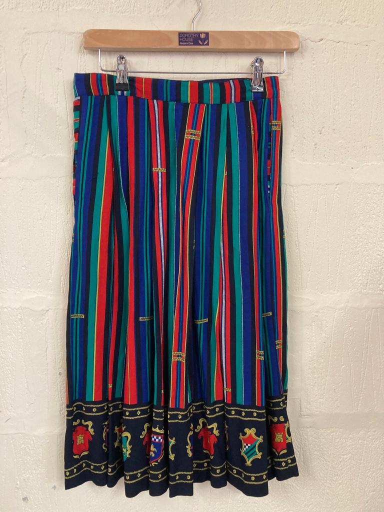 Vintage Red and Blue Multicoloured Skirt Size 6