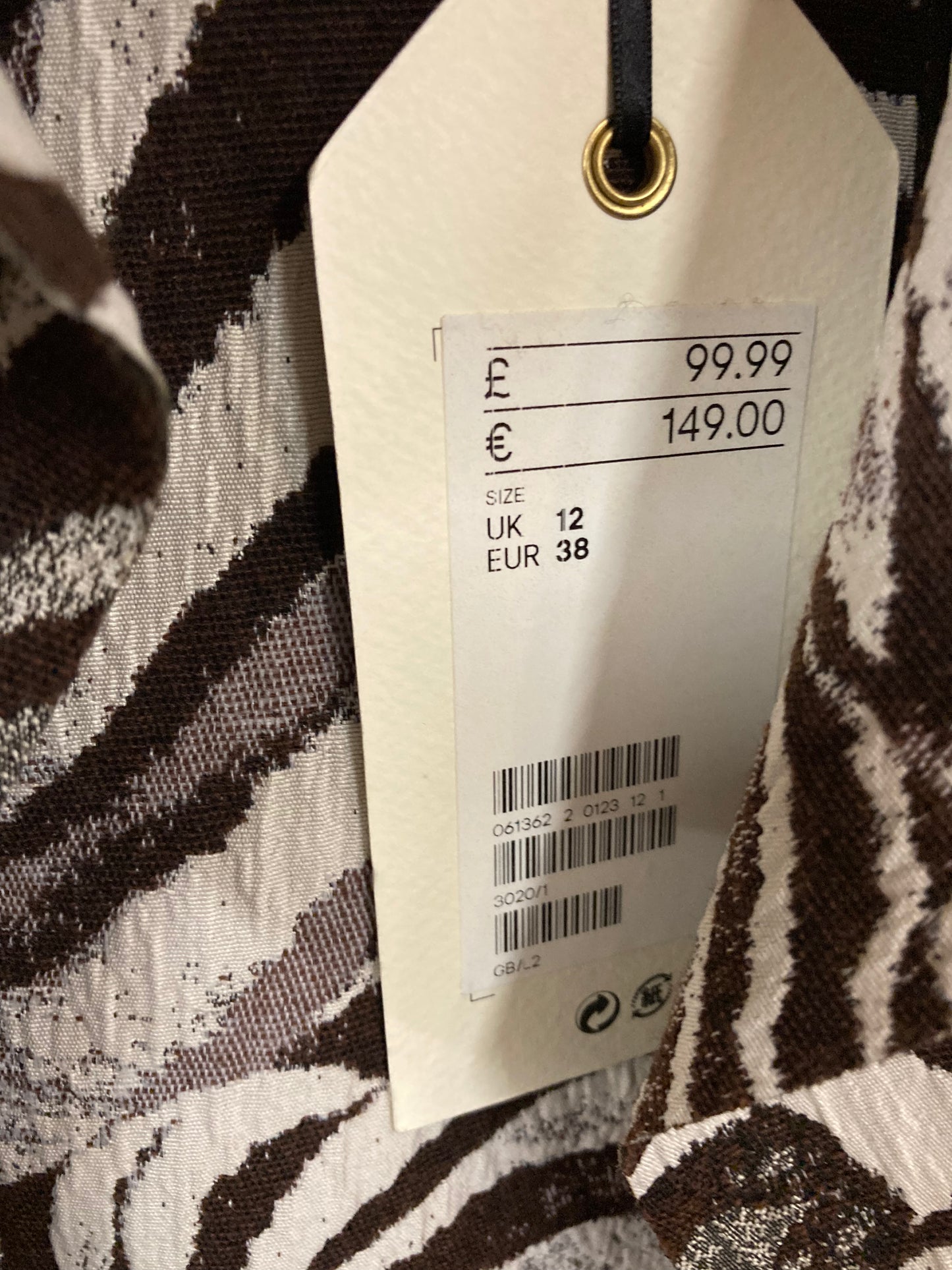 BNWT Brown and White Animal Print Mid Thigh Trench Size 12