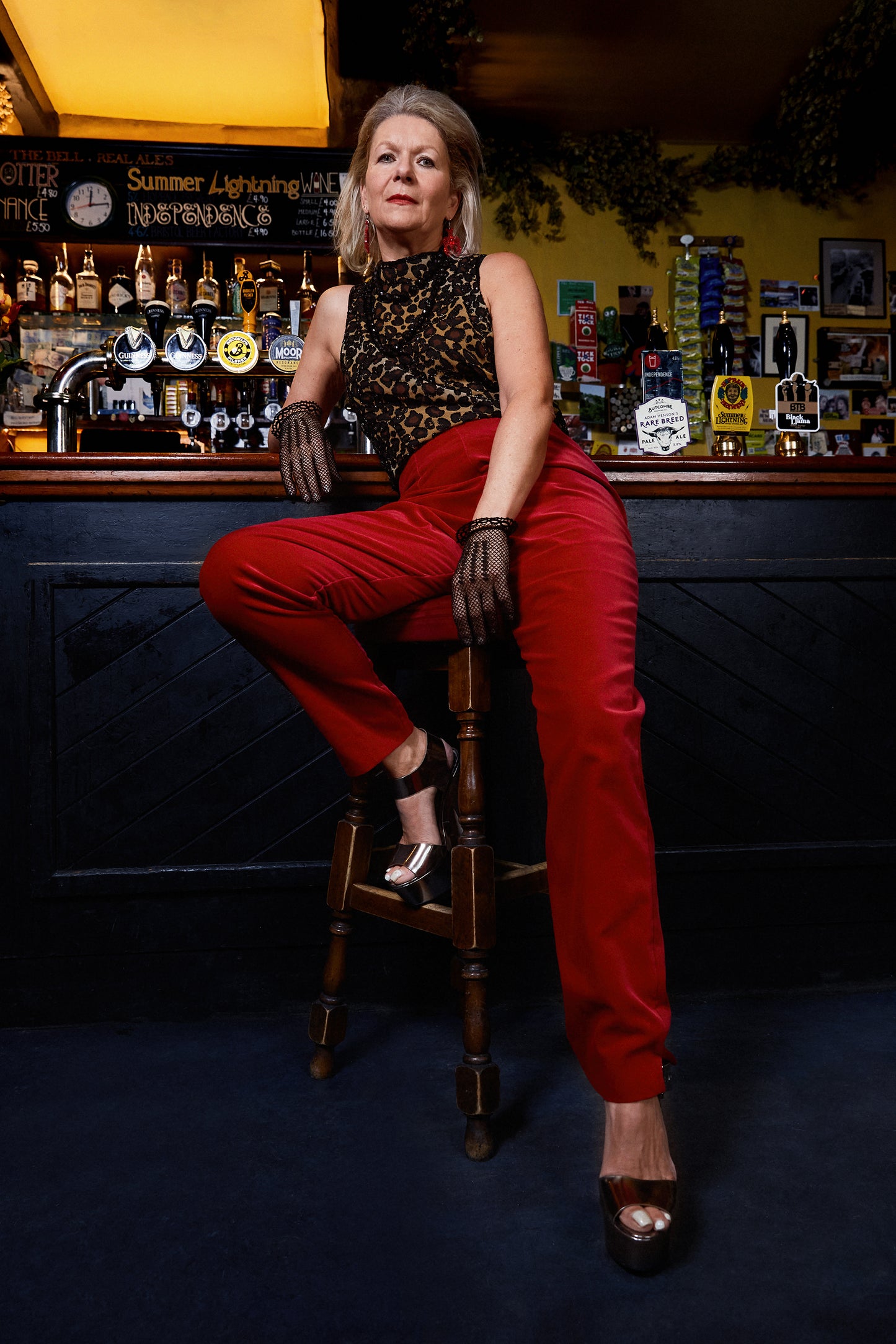 St Michael High Waisted Red Velvet Trousers Size 12