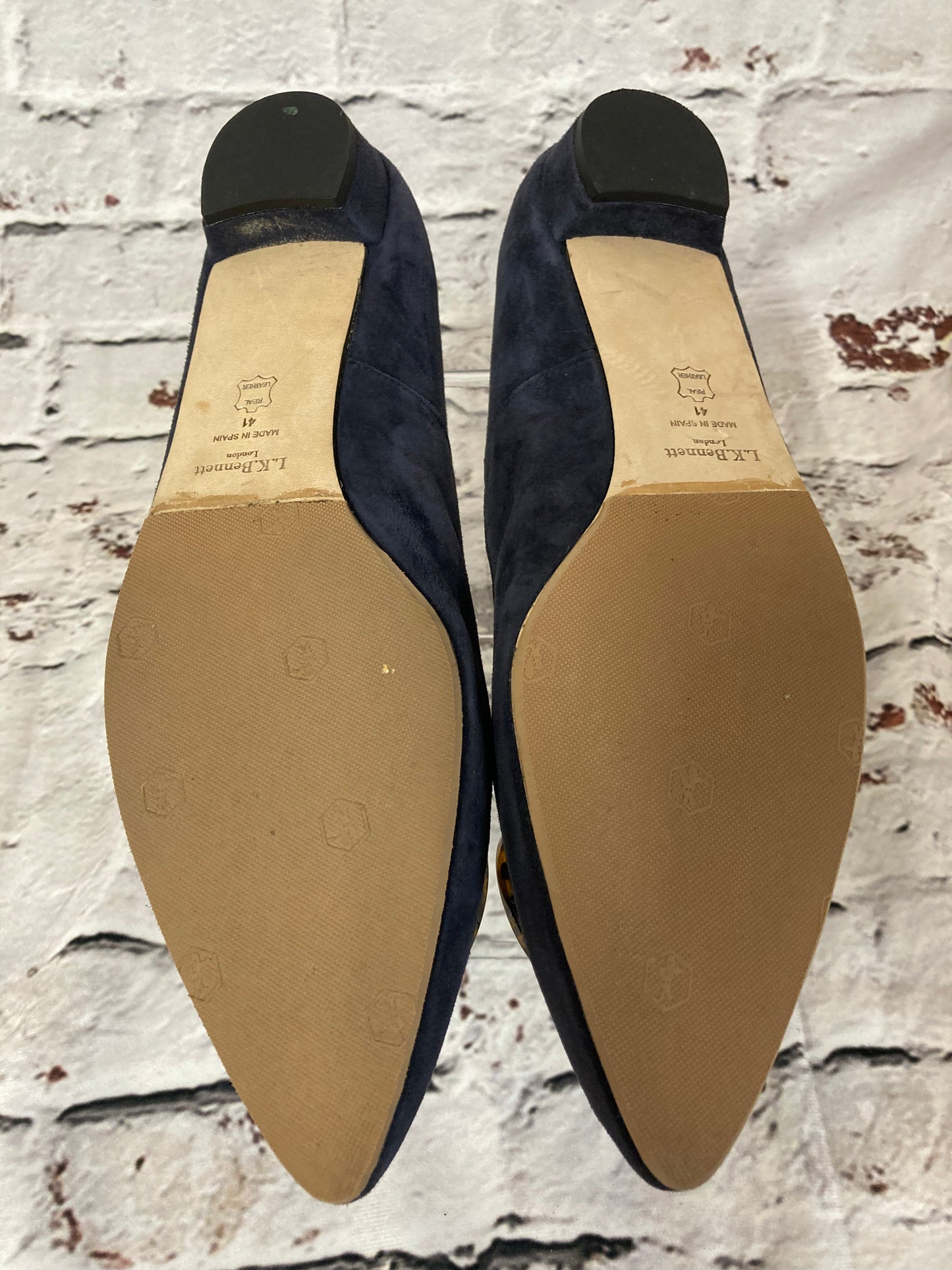 1950s style LK Bennett Grey Suede Pumps With Tortoiseshell Buckle Size 7 (41)