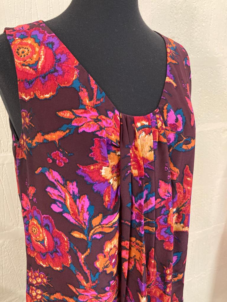 Anna Sui Sleeveless Multicoloured Silk Dress Size M