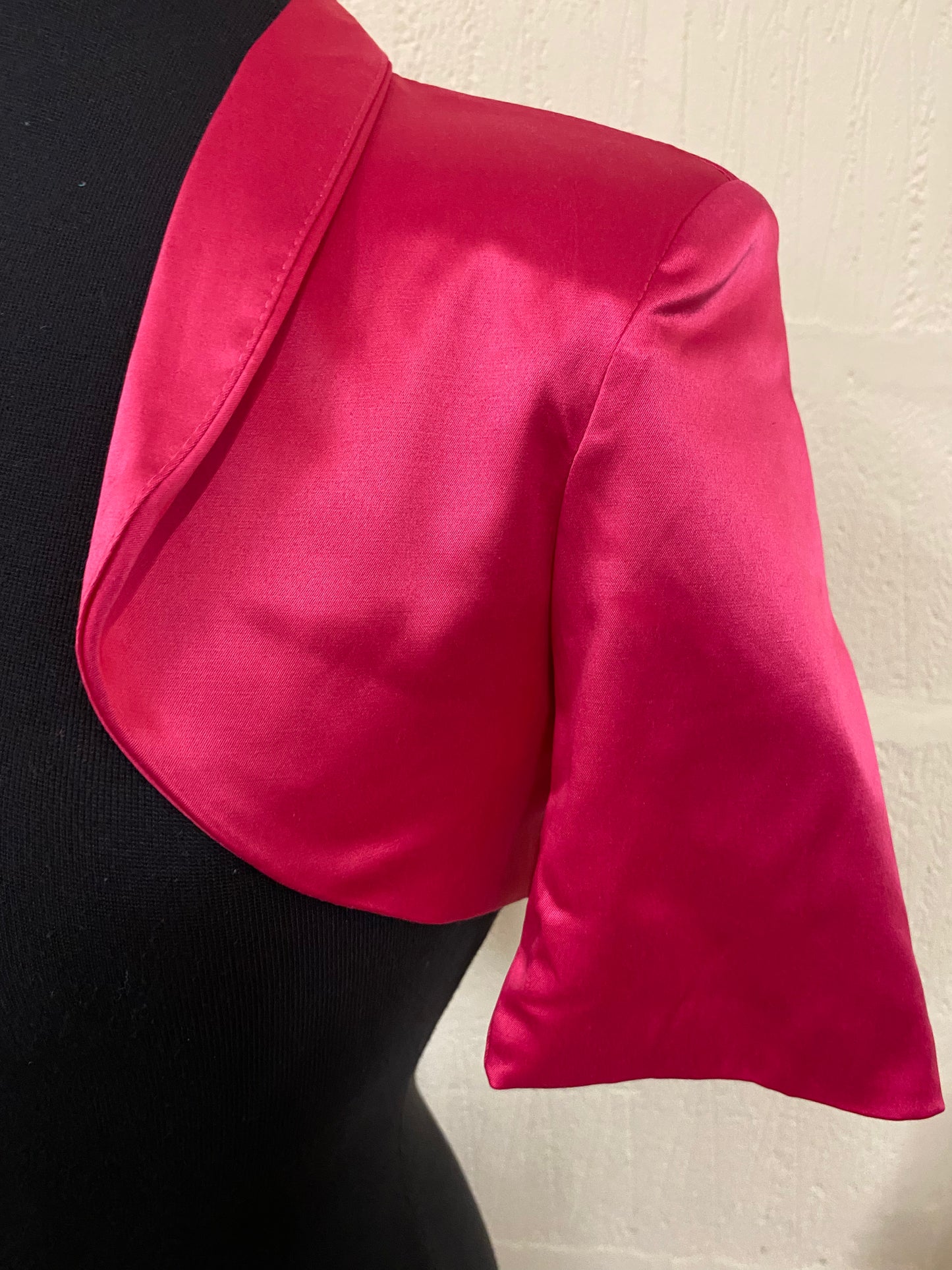 Vintage 1950s Style Fuchsia Pink Bolero Jacket Size 6-8