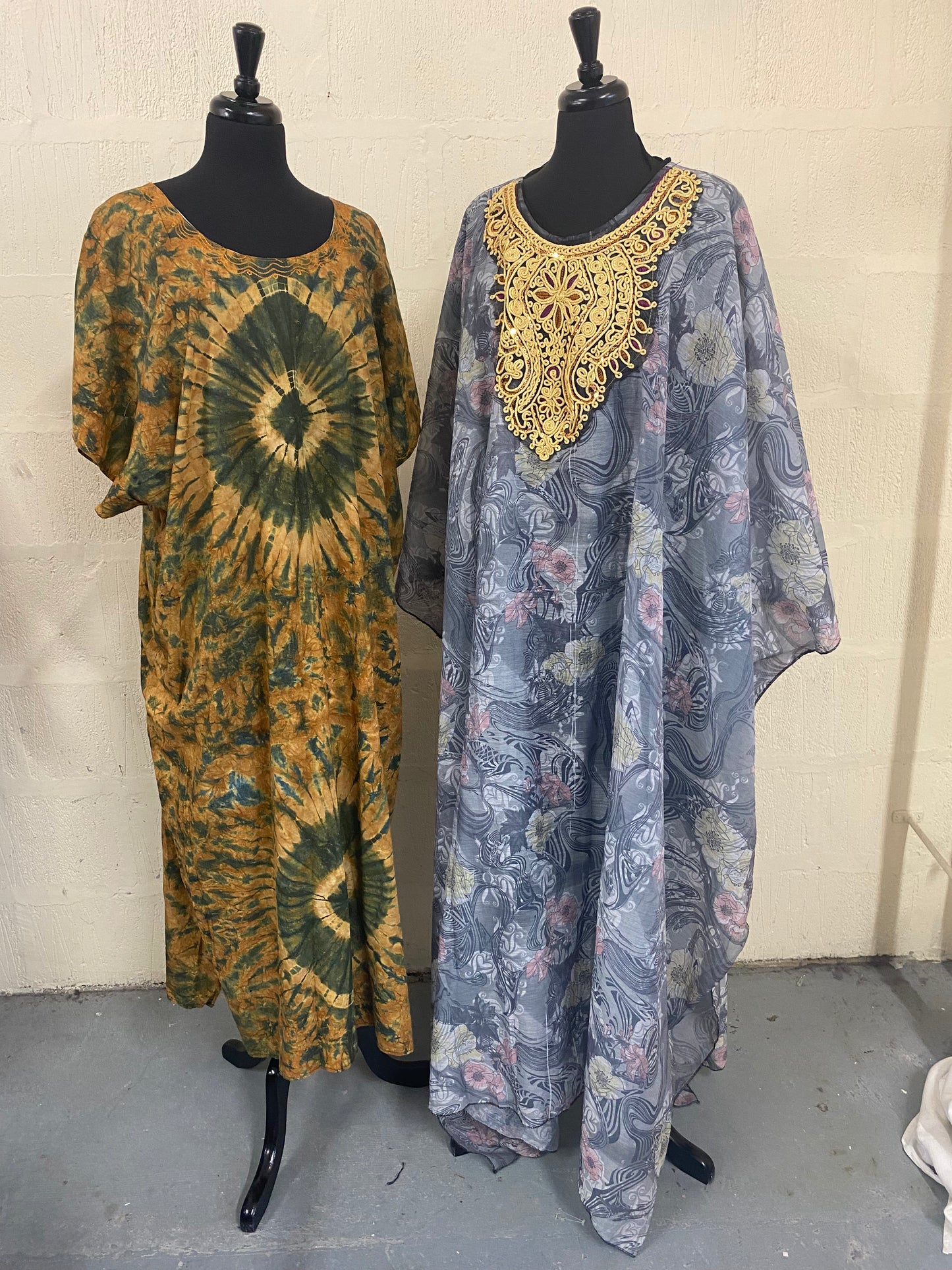 Vintage Tie Dye Kaftan Maxi Dress Size 24