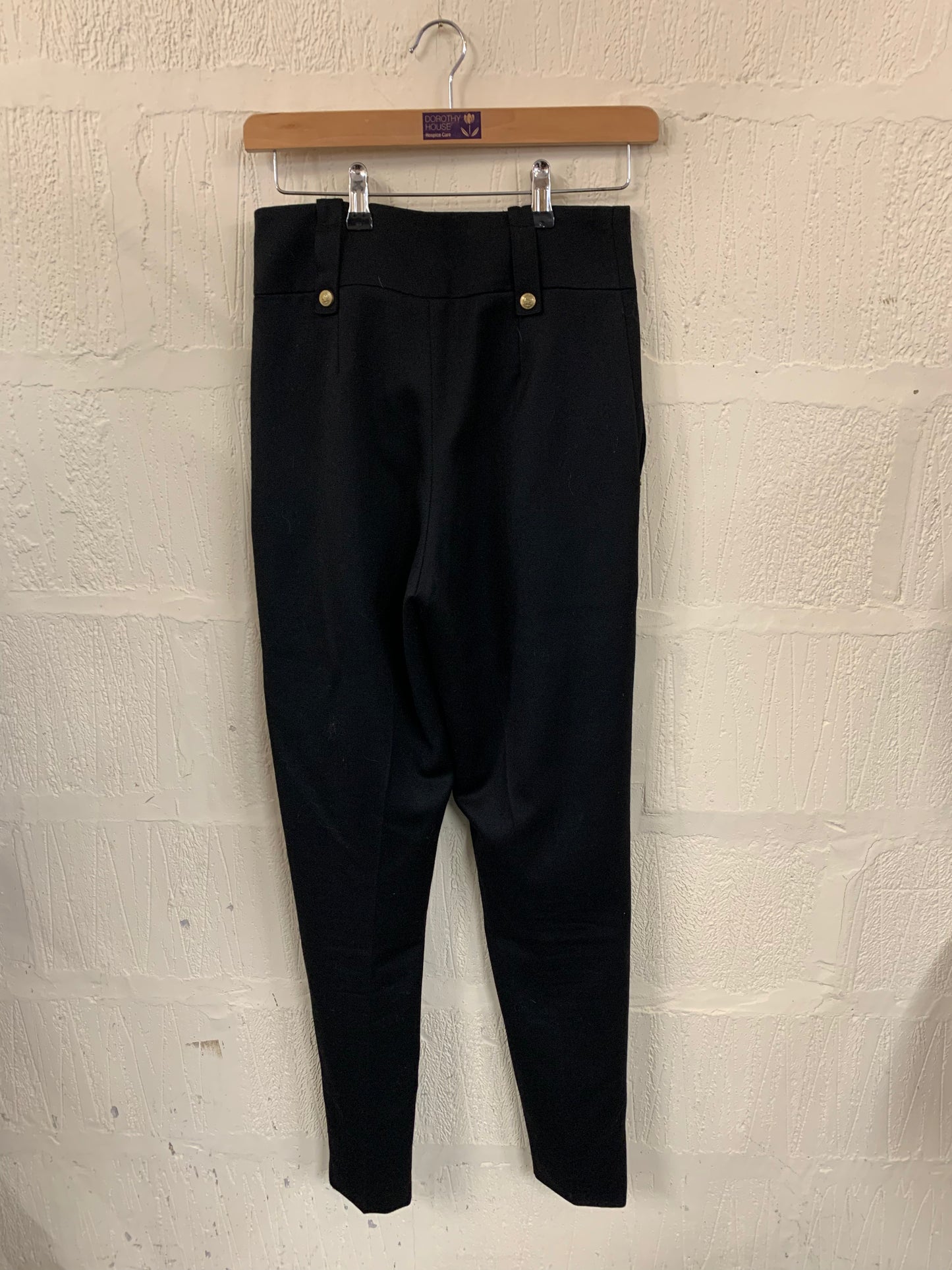 Vintage Holland Cooper Black Wool High Waisted Trousers Size 8
