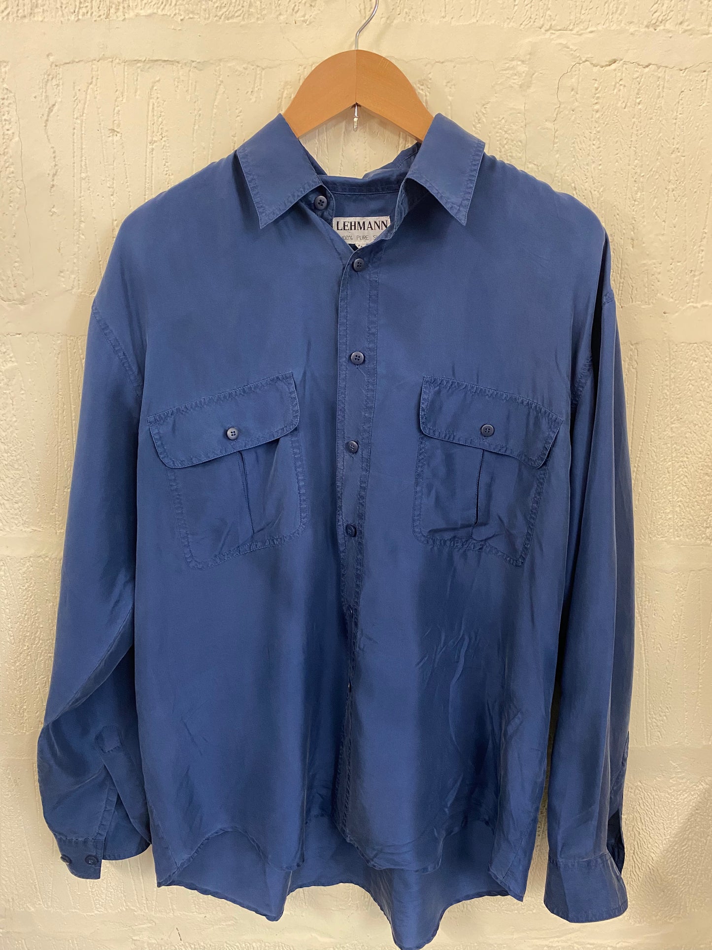 Vintage Navy Silk Blouse Size 16