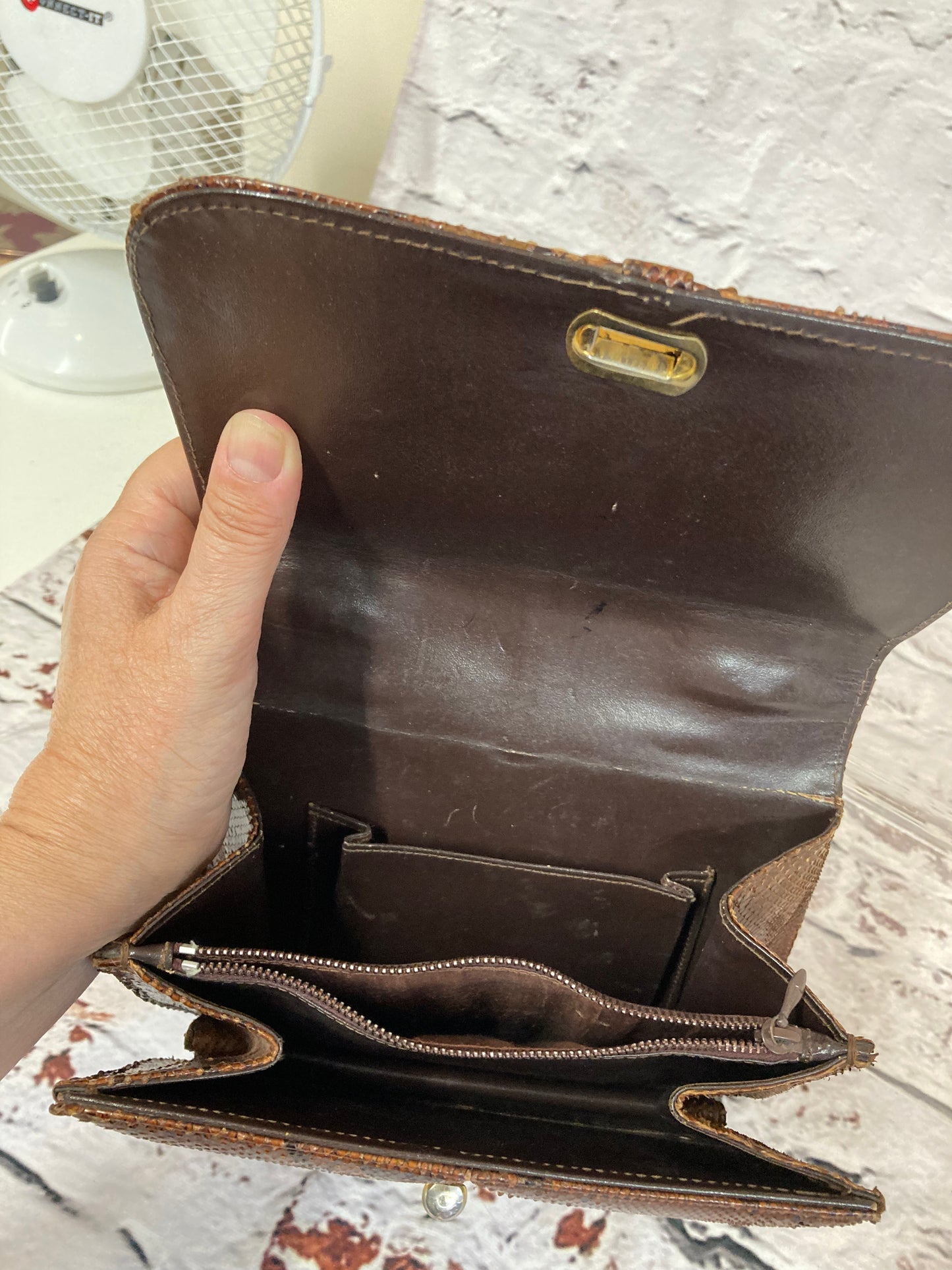 Vintage 1950s Style Snake Skin Handbag.