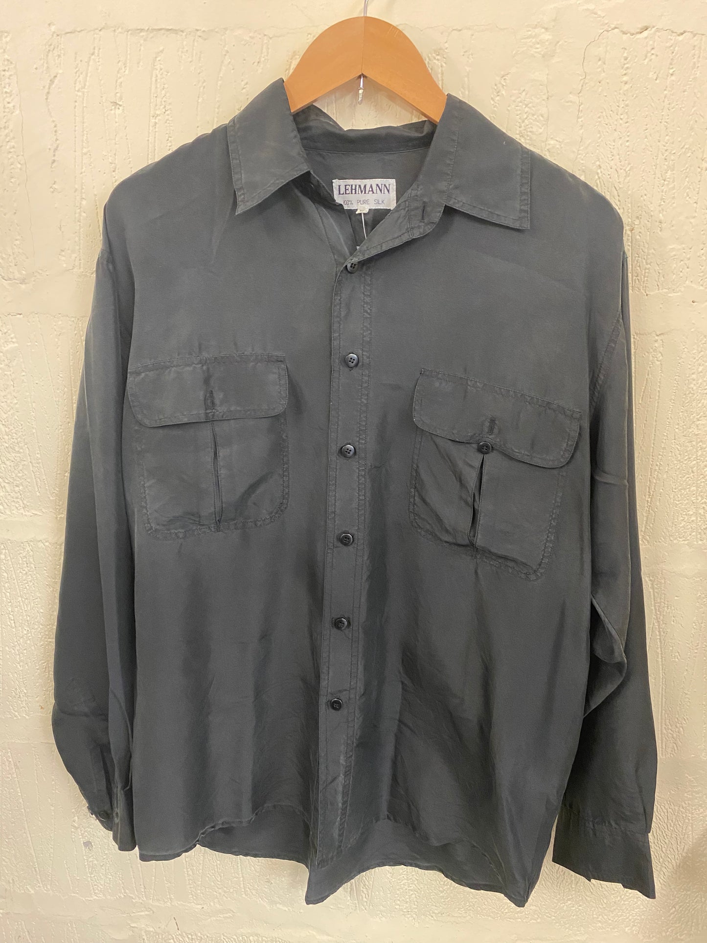 Vintage Black Silk Blouse Size 16
