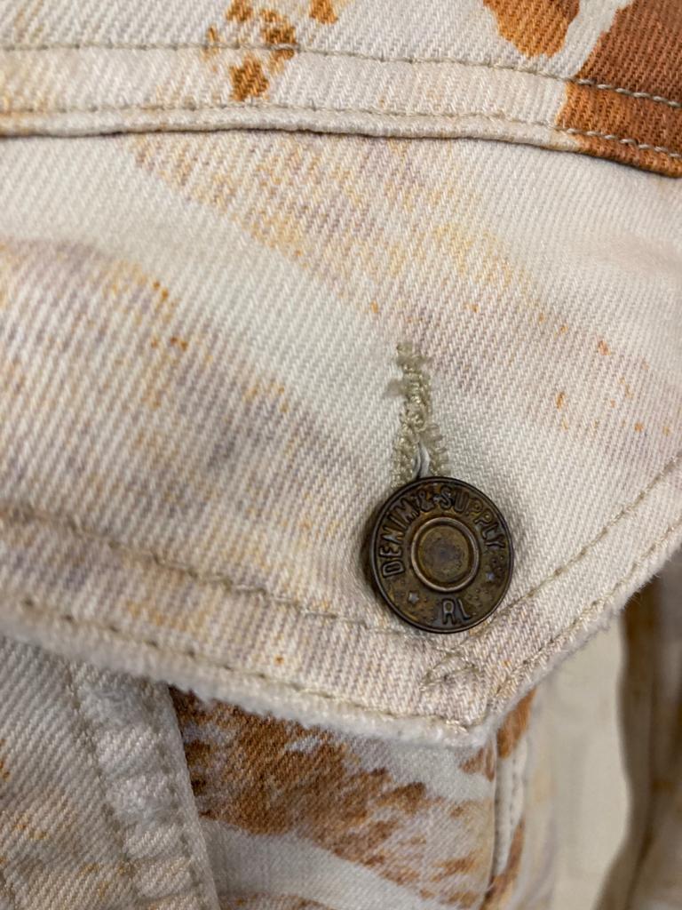 Denim and Supply White Denim Jacket with Desert Camo by Ralph Lauren Size S