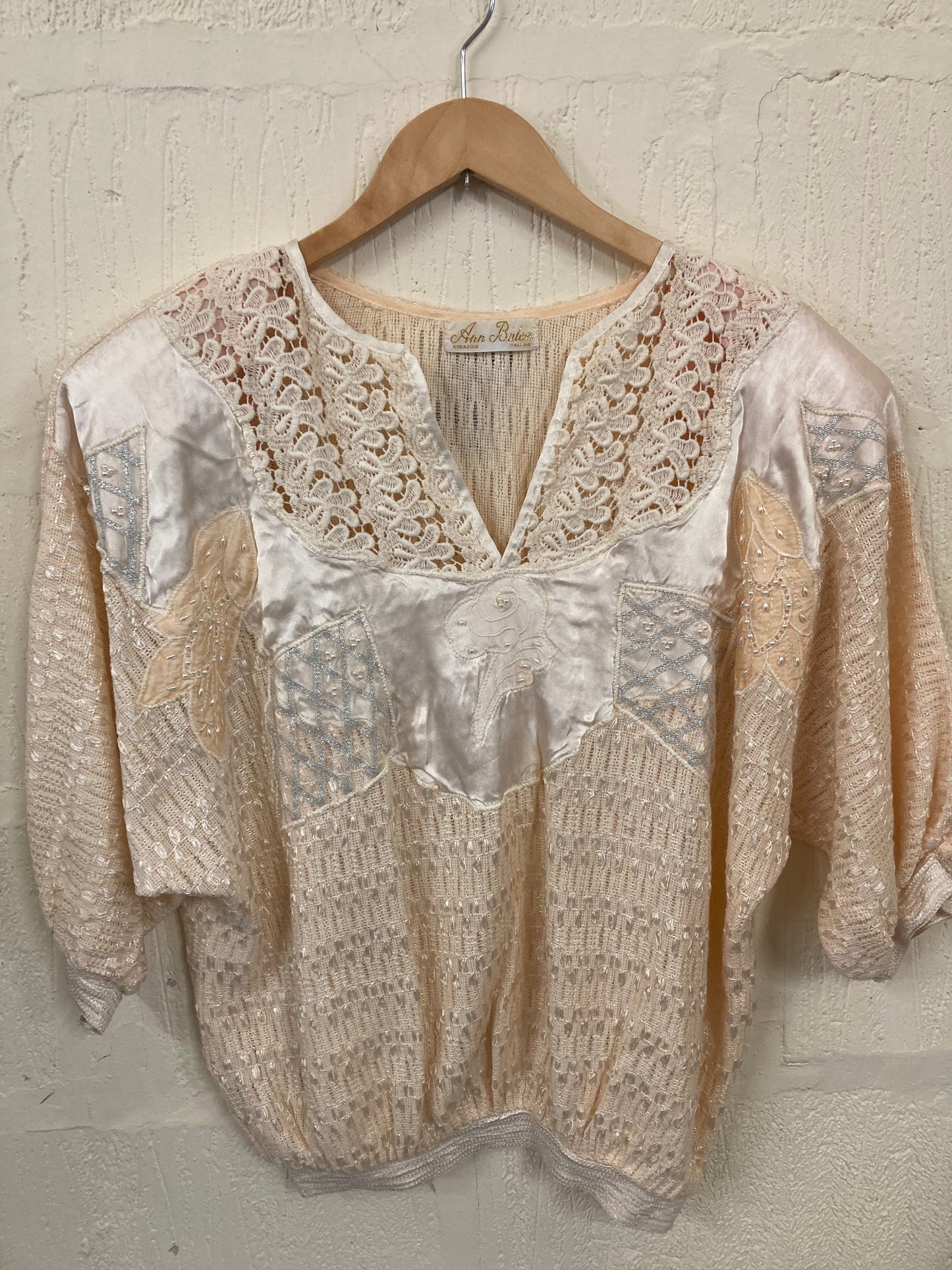 Italian Cream designer 80s Top size 14