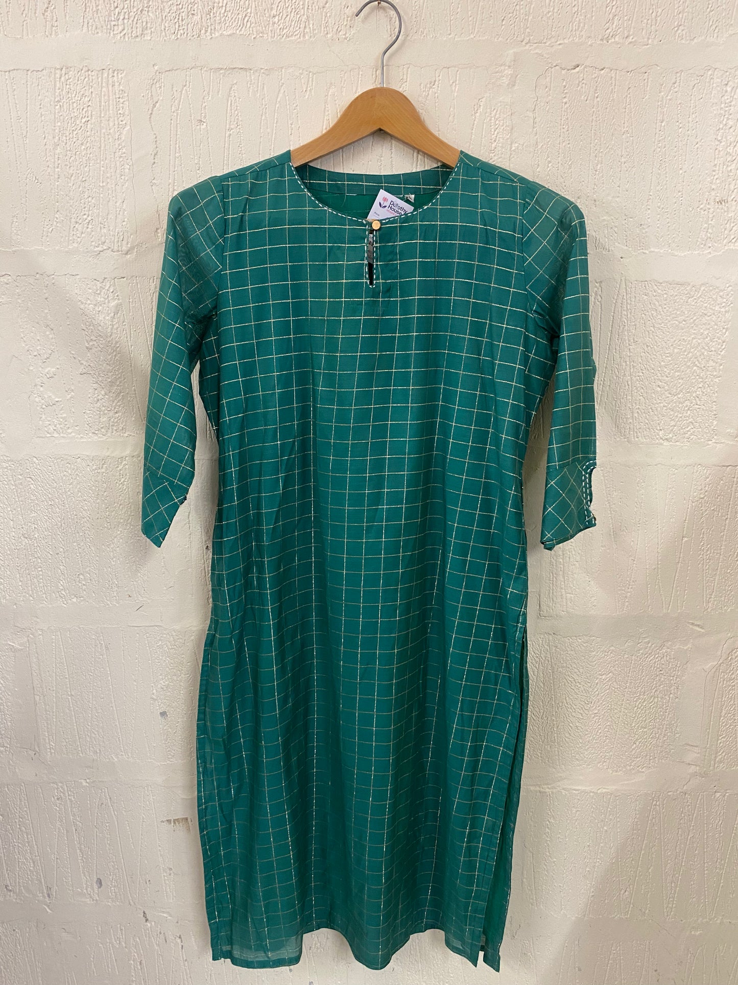 Vintage Emerald Green Midi Kaftan Size 14