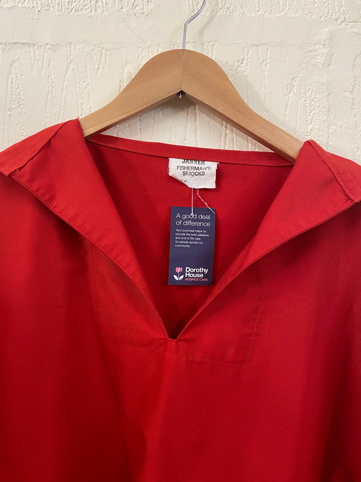 Tomato Red Janner Fishermans Smock Size M-L
