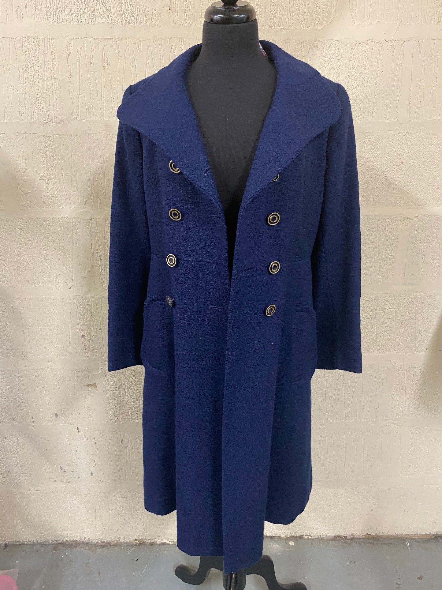 Vintage Mansfield by Frank Russell Navy Wool Jacket Dress Size 12-14