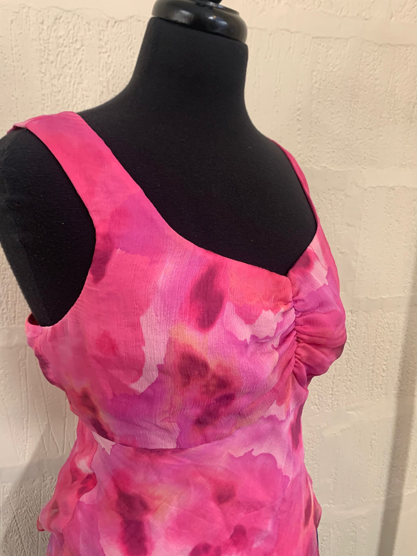 Vintage 1990s Frank Usher Pink Silk Camisole Top Size 14