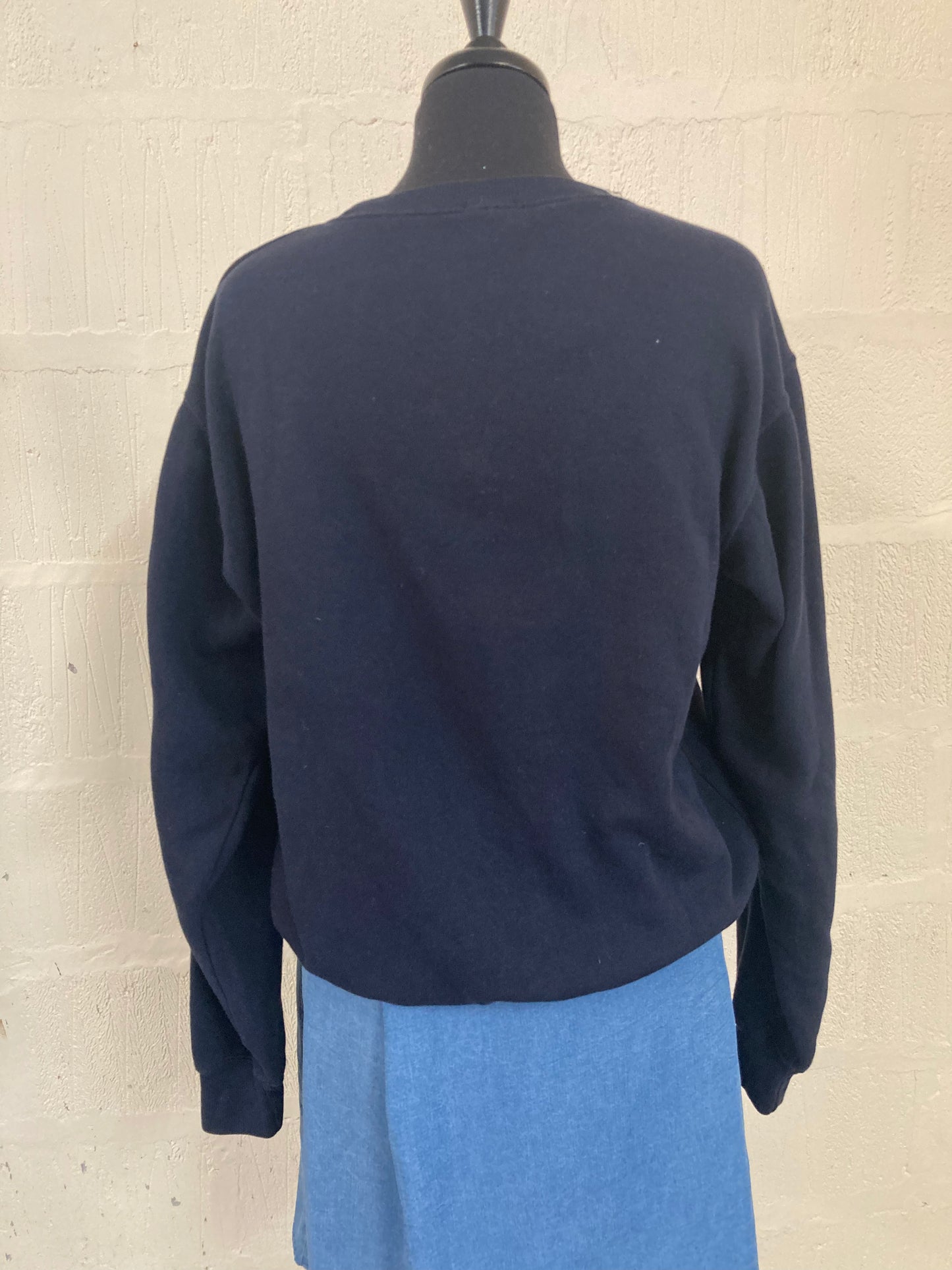 Preloved Navy USA Sweatshirt with flag Size S