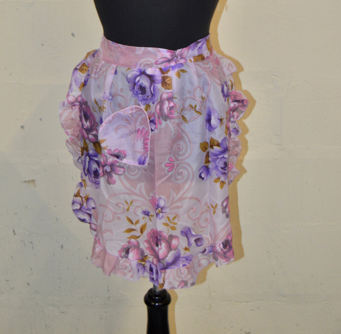 Vintage Purple and Pink Floral Apron