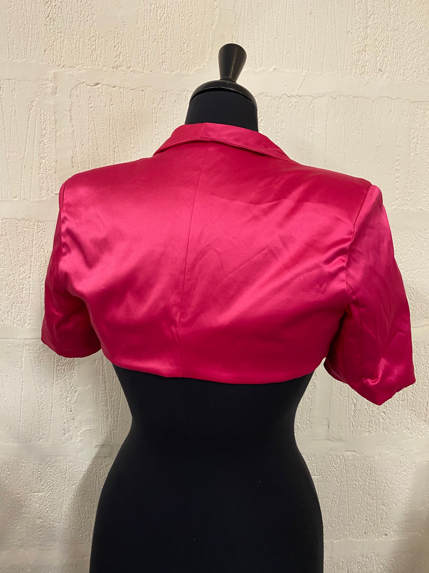 Vintage 1950s Style Fuchsia Pink Bolero Jacket Size 6-8