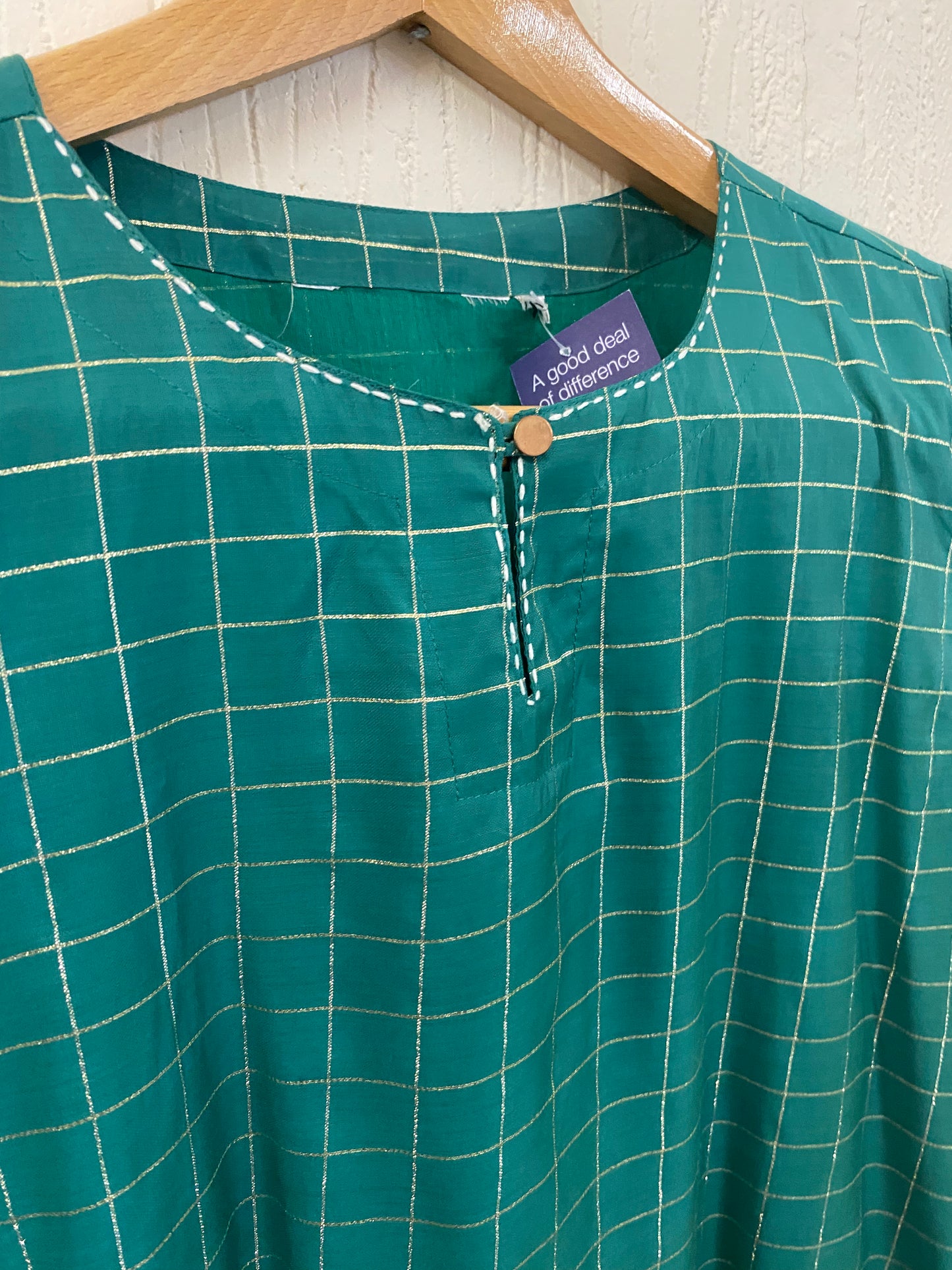 Vintage Emerald Green Midi Kaftan Size 14