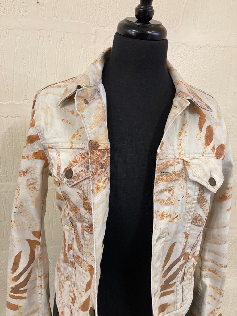 Denim and Supply White Denim Jacket with Desert Camo by Ralph Lauren Size S