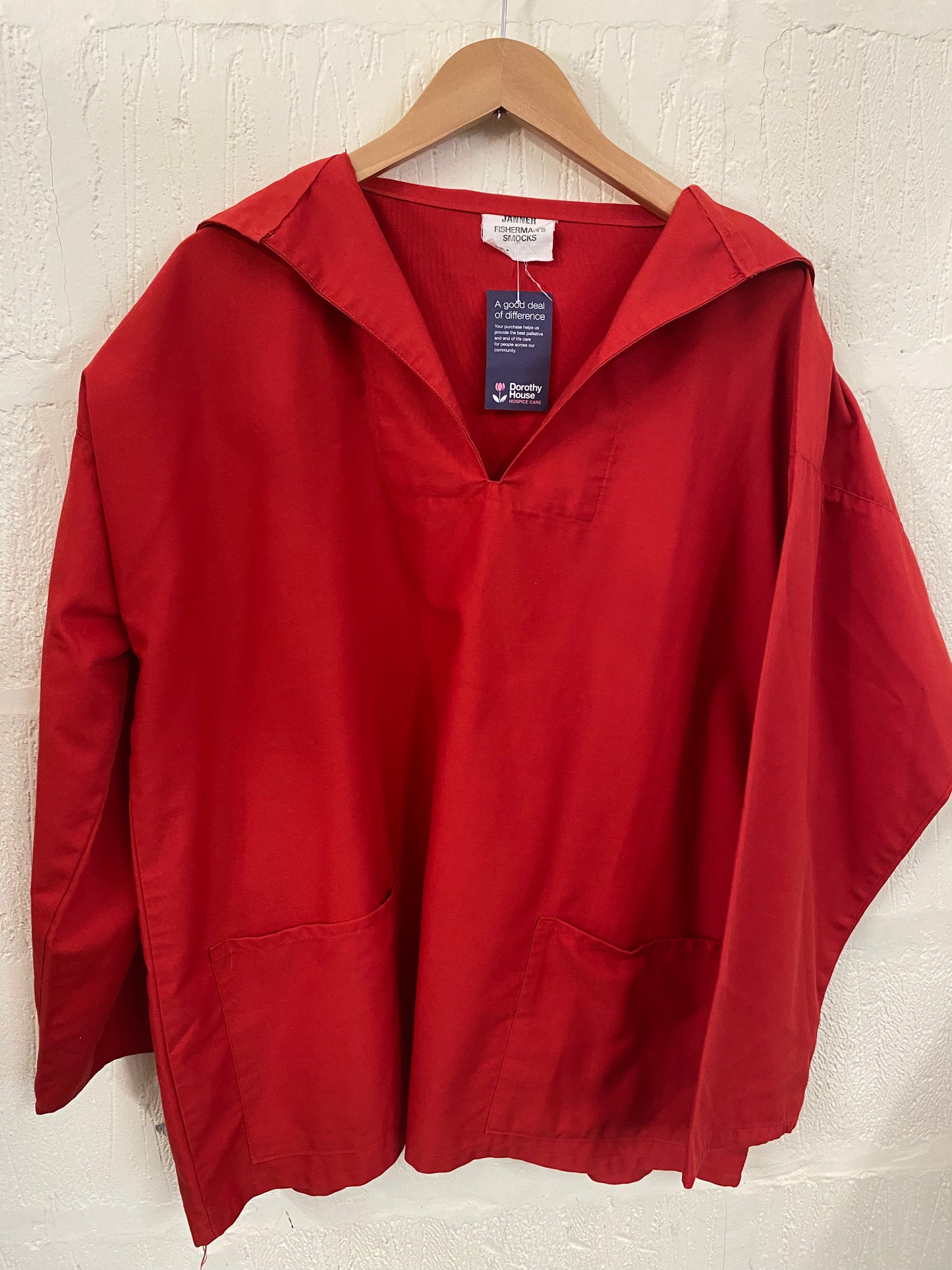 Tomato Red Janner Fishermans Smock Size M-L