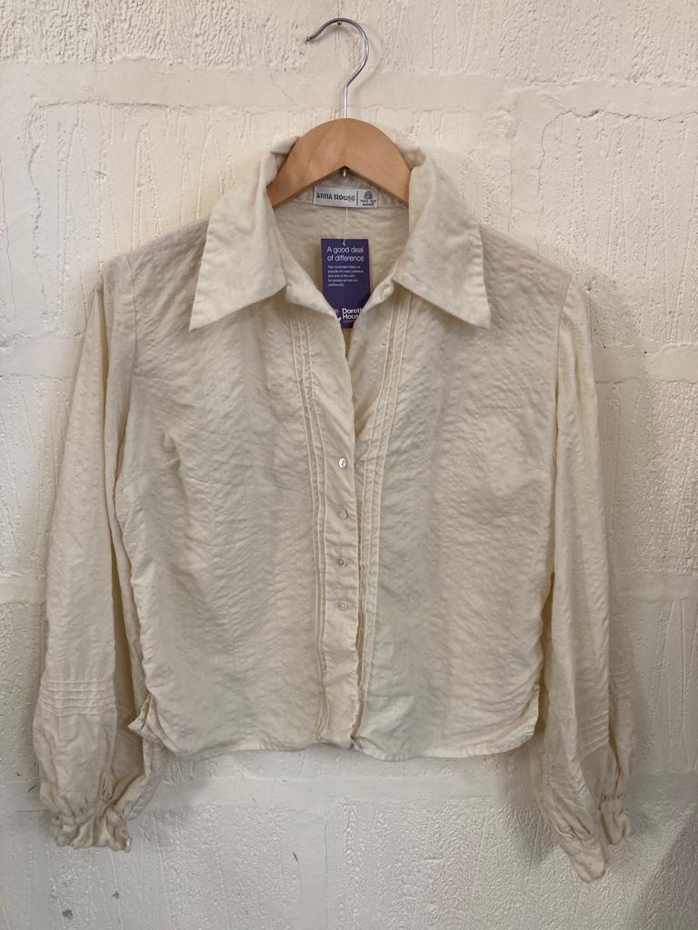 Vintage Cream Wool Blouse Size 10