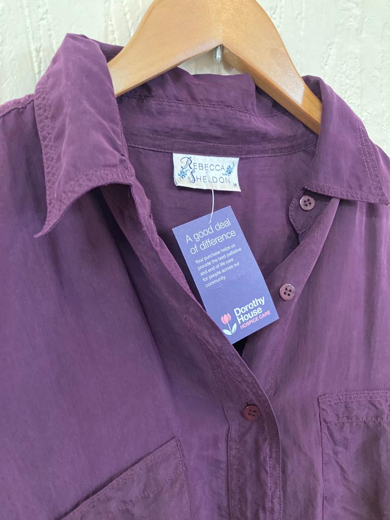 Vintage Plum Silk Blouse Size 16