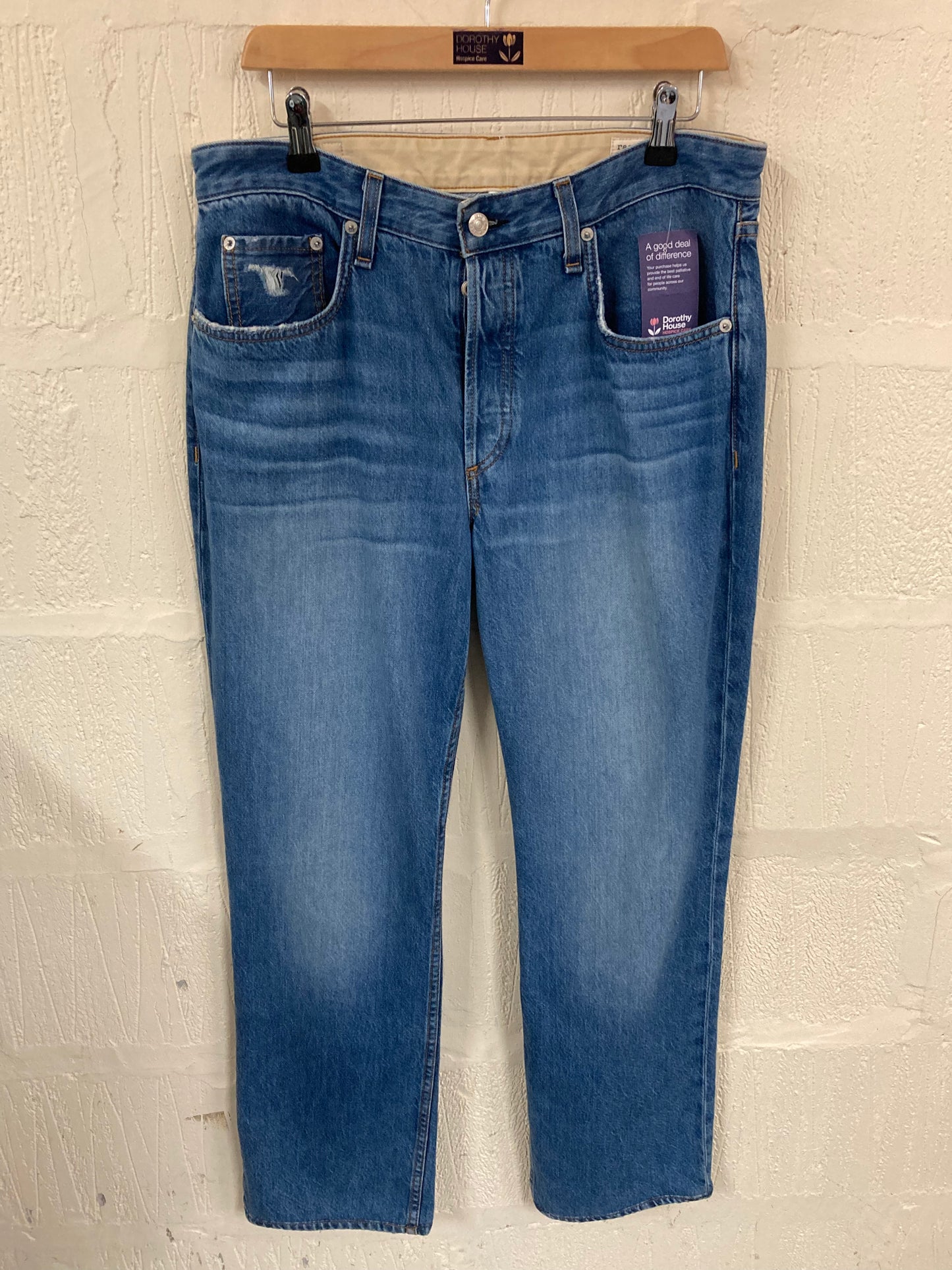 1990s Style Rag and Bone Denim Wide and Low Waist Jeans Size 30, Size 12
