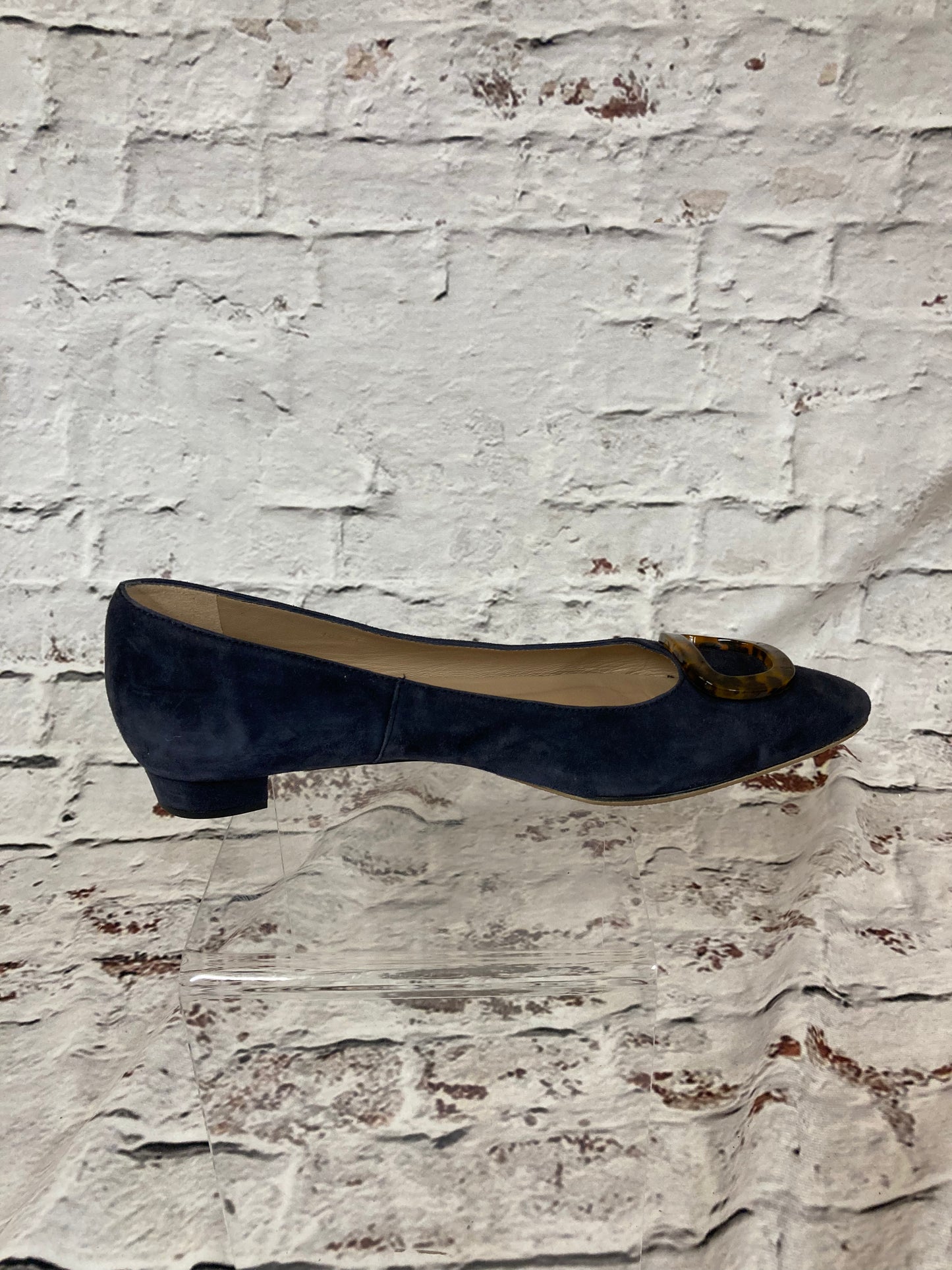 1950s style LK Bennett Grey Suede Pumps With Tortoiseshell Buckle Size 7 (41)