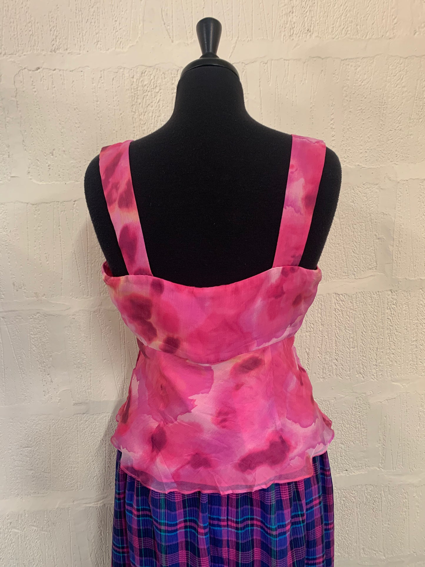 Vintage 1990s Frank Usher Pink Silk Camisole Top Size 14