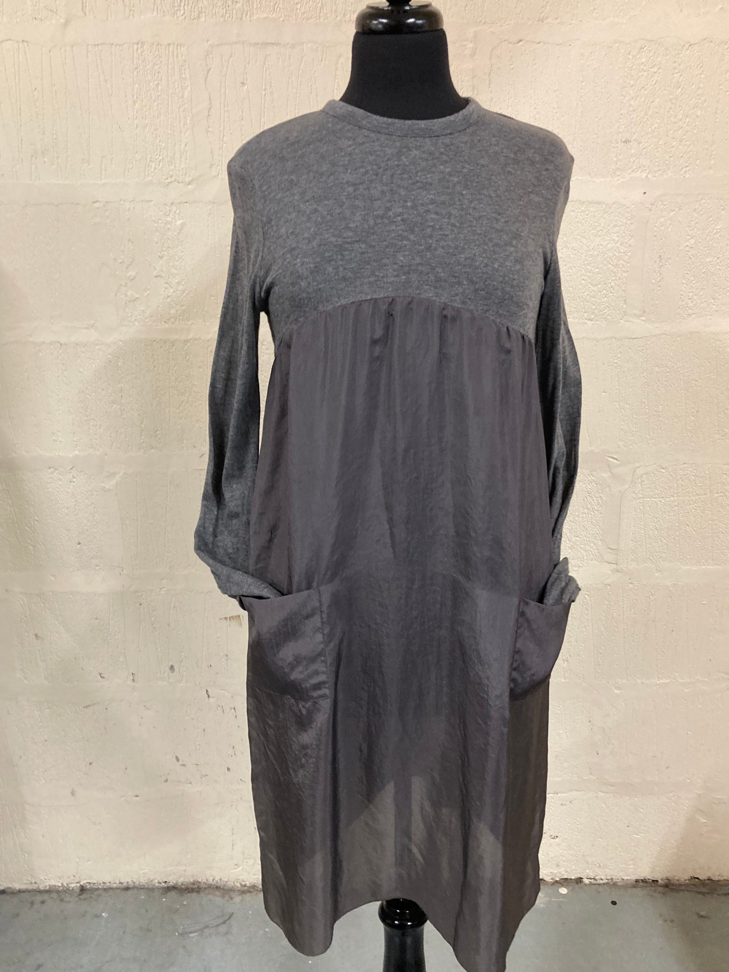 00s MARNI Grey Dress with Pockets and rear Neck Tie Size 8-10