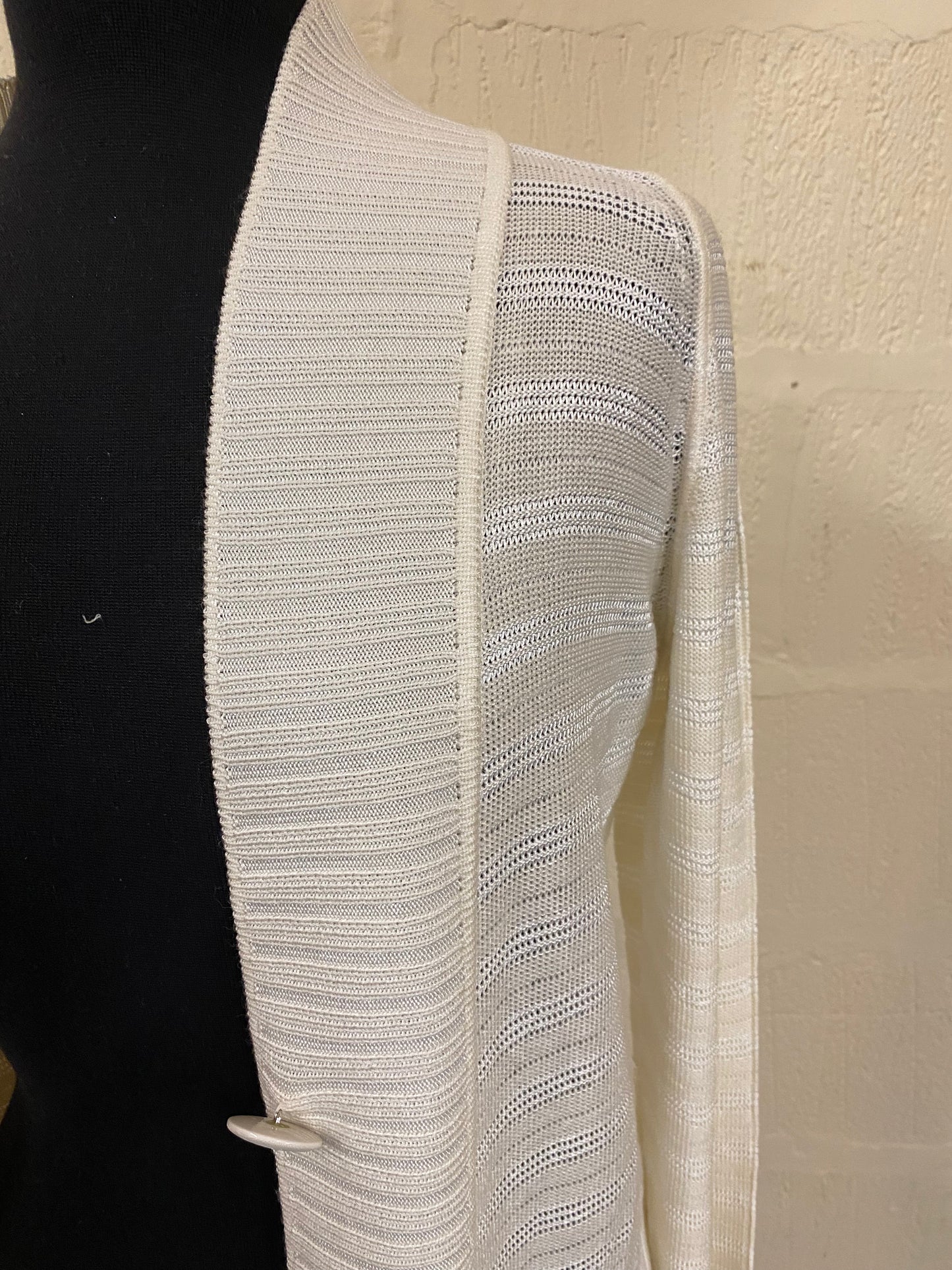 Minimal Fine Knit Giorgio Armani Cream Cardi Size 16