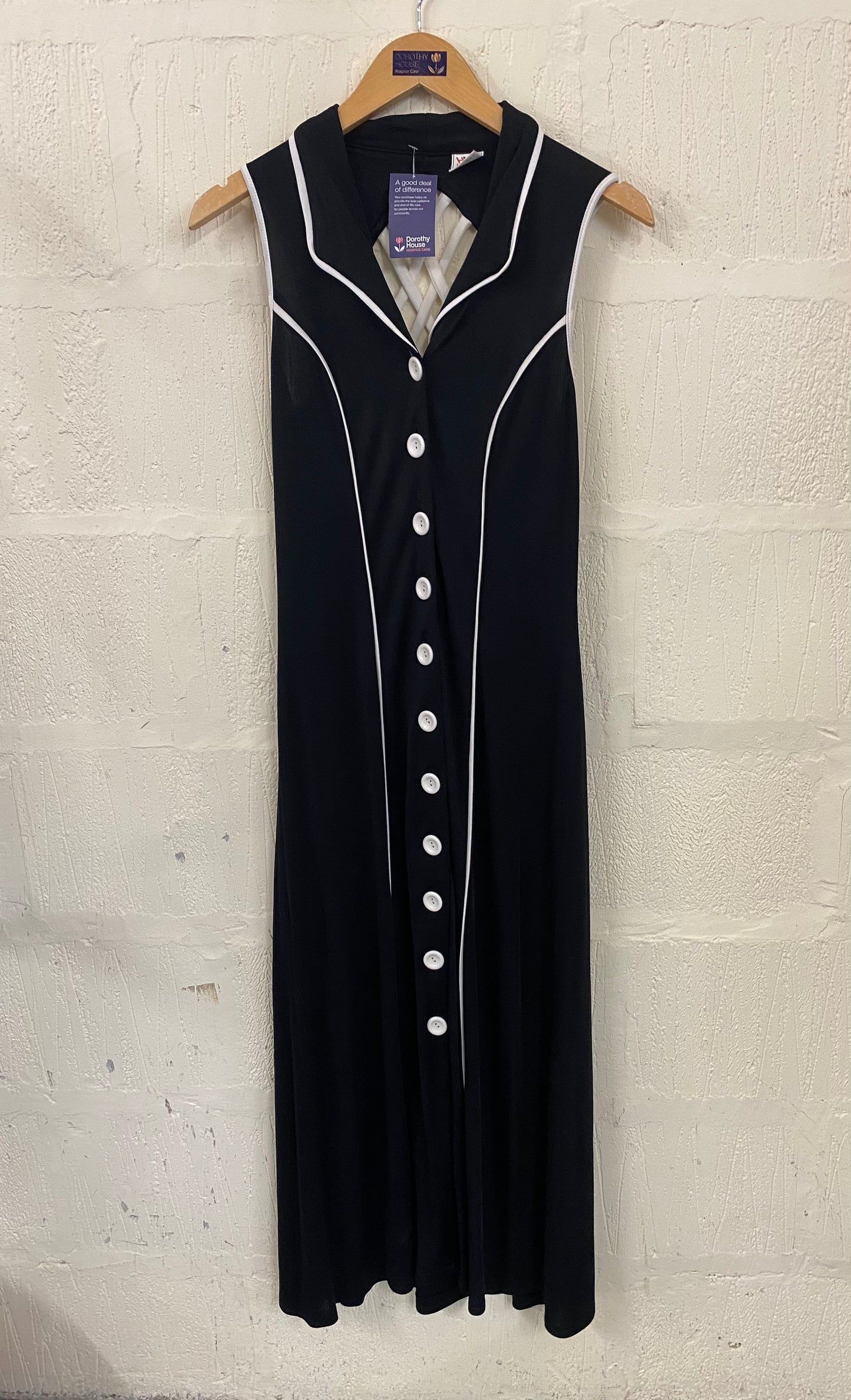 1960s style Black and White Maxi Dress