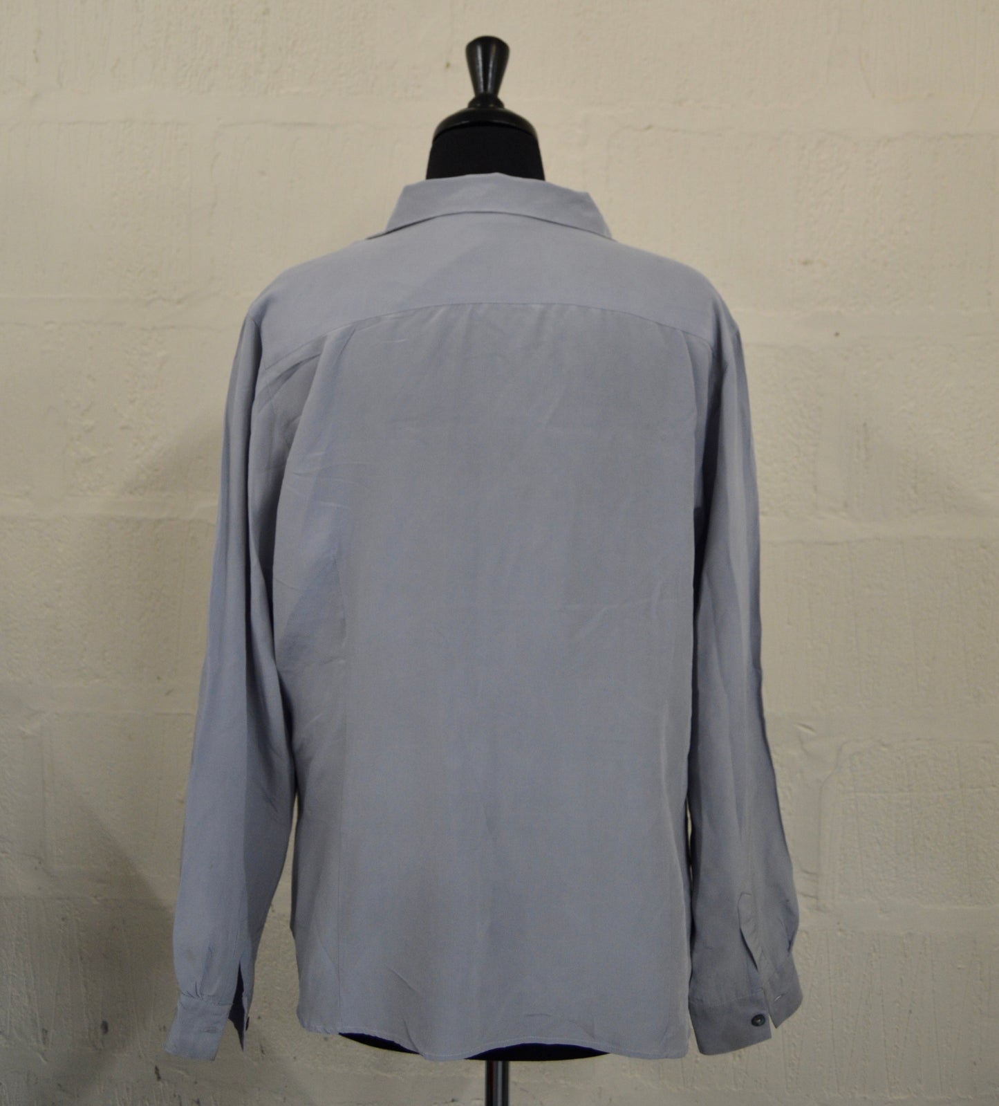 Vintage Dove Grey Silk Blouse Size 18