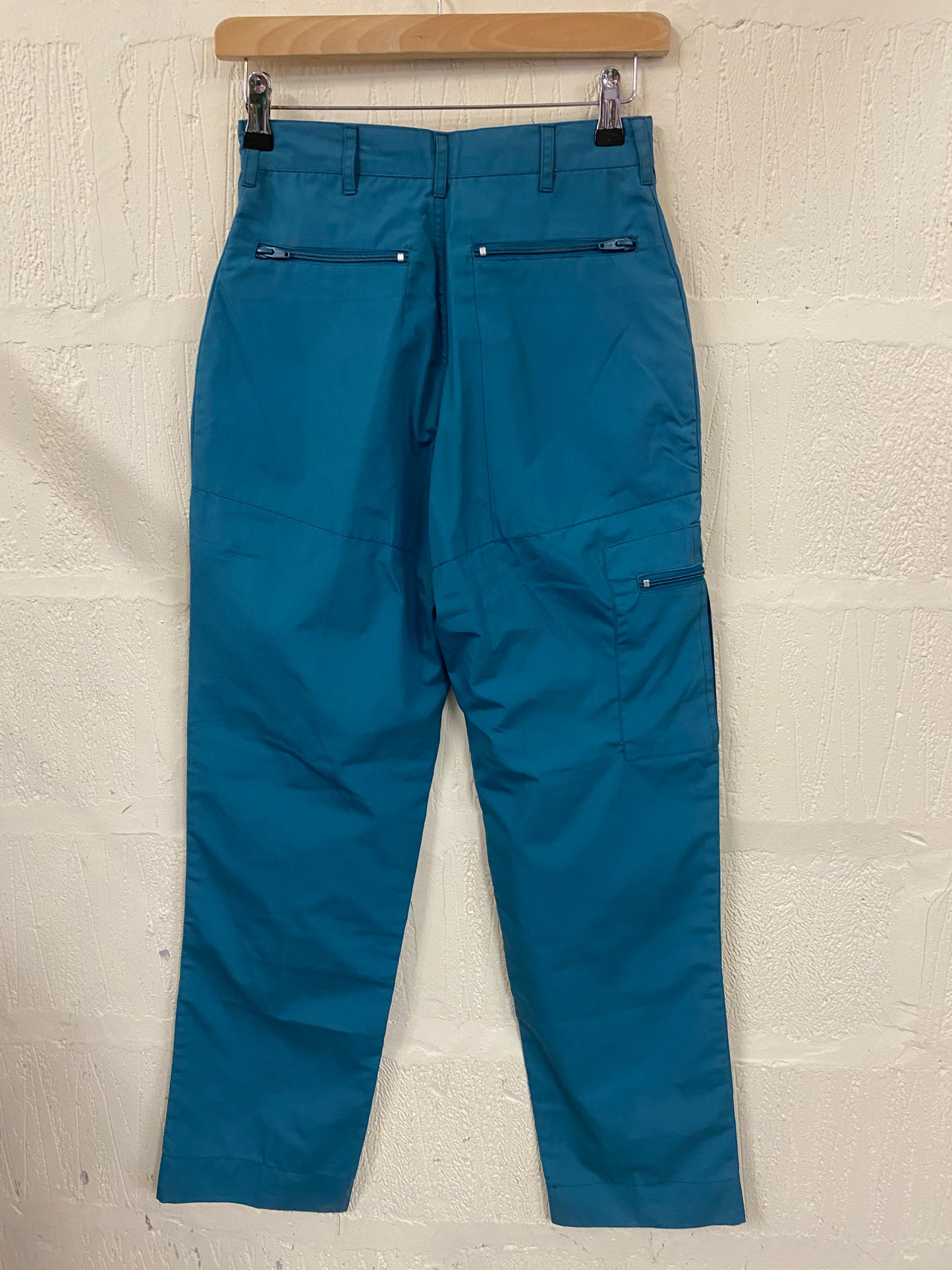 Vintage Teal Hiking Trousers with Zips Size 6-8